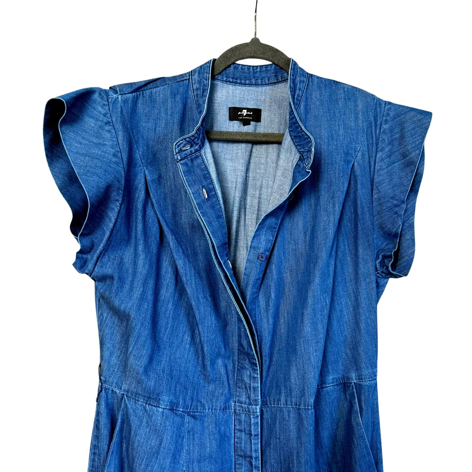 7 For All Mankind 7 For All Mankind Sleeveless Button Up Jumpsuit One Piece XL Size 38" / US 16 / IT 52 - 7 Thumbnail