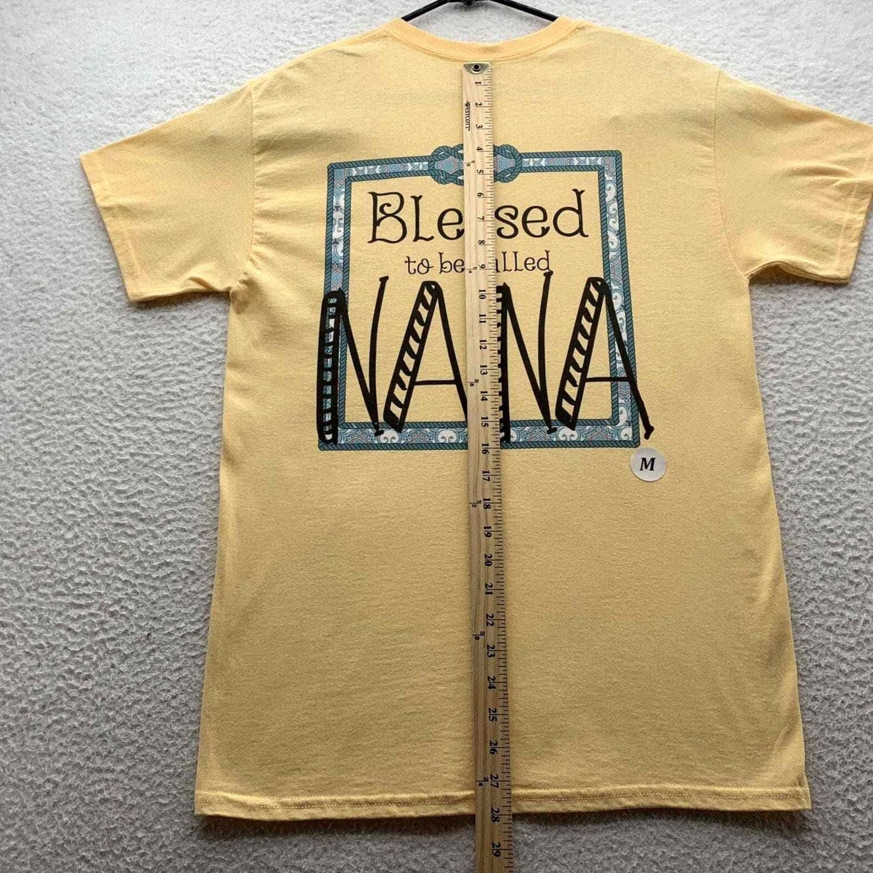 Gildan Gildan Yellow T-Shirt Womens Medium M Blessed To Be Nana Grandma Reveal Suprise Gift Size M / US 6-8 / IT 42-44 - 5 Thumbnail