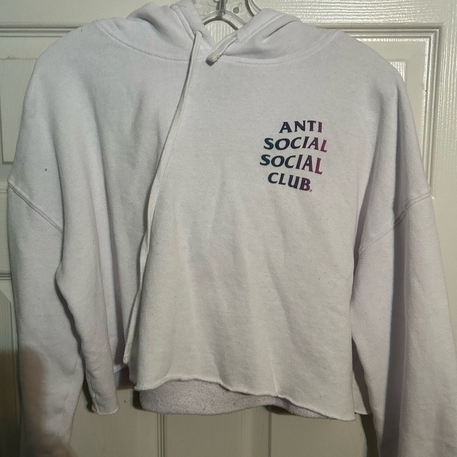 Anti Social Social Club Anti Social Social Club White Cropped Hoodie Size M / US 6-8 / IT 42-44 - 1 Thumbnail