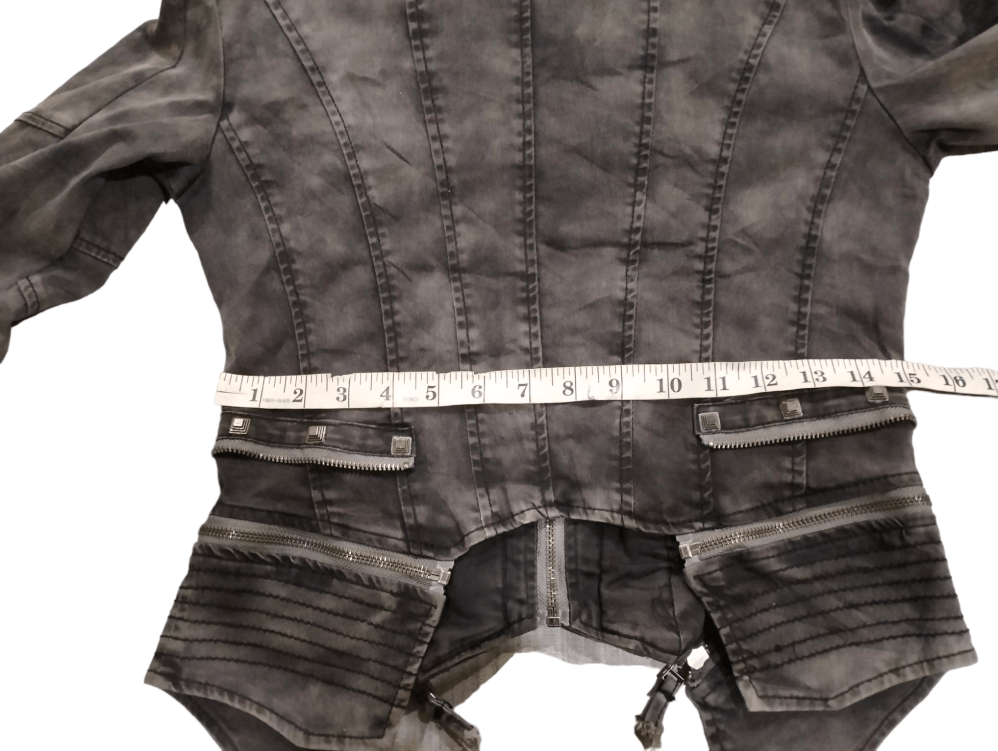 Japanese Brand RARE💥Echolove Zippers and Studs Black Washed Denim Jacket Size S / US 4 / IT 40 - 20 Thumbnail