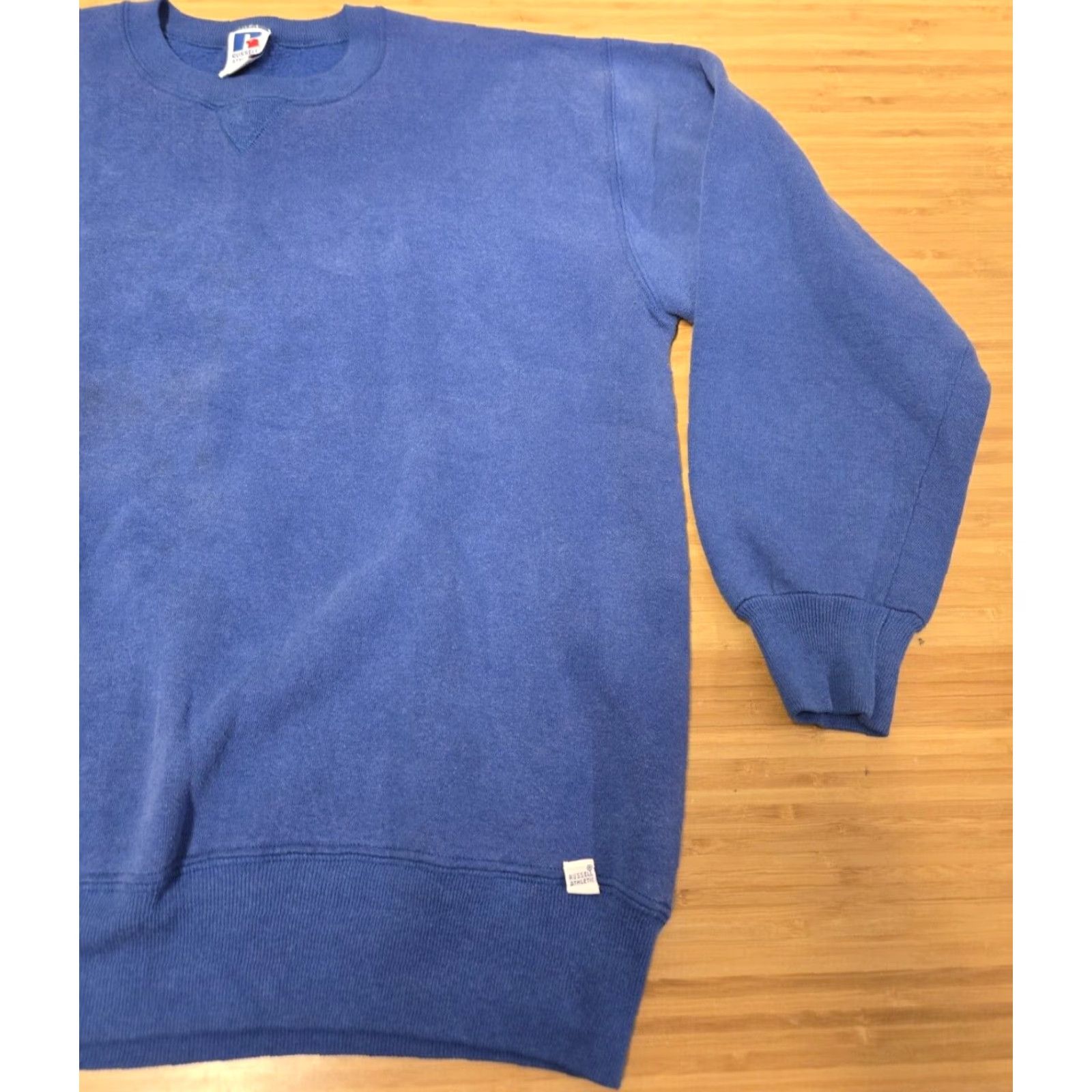 Russell Athletic VINTAGE Russell Athletic Sweatshirt Men's XL Blue Crew Neck Long Sleeve Pullover USA 80s 90s Logo Fleece Cotton Polyester Blank Size US XL / EU 56 / 4 - 2 Thumbnail