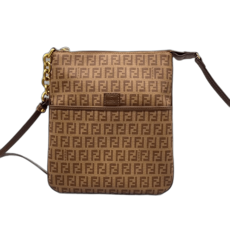Fendi 97-98 Vintage Canvas Crossbody Bag in Brown, Women's