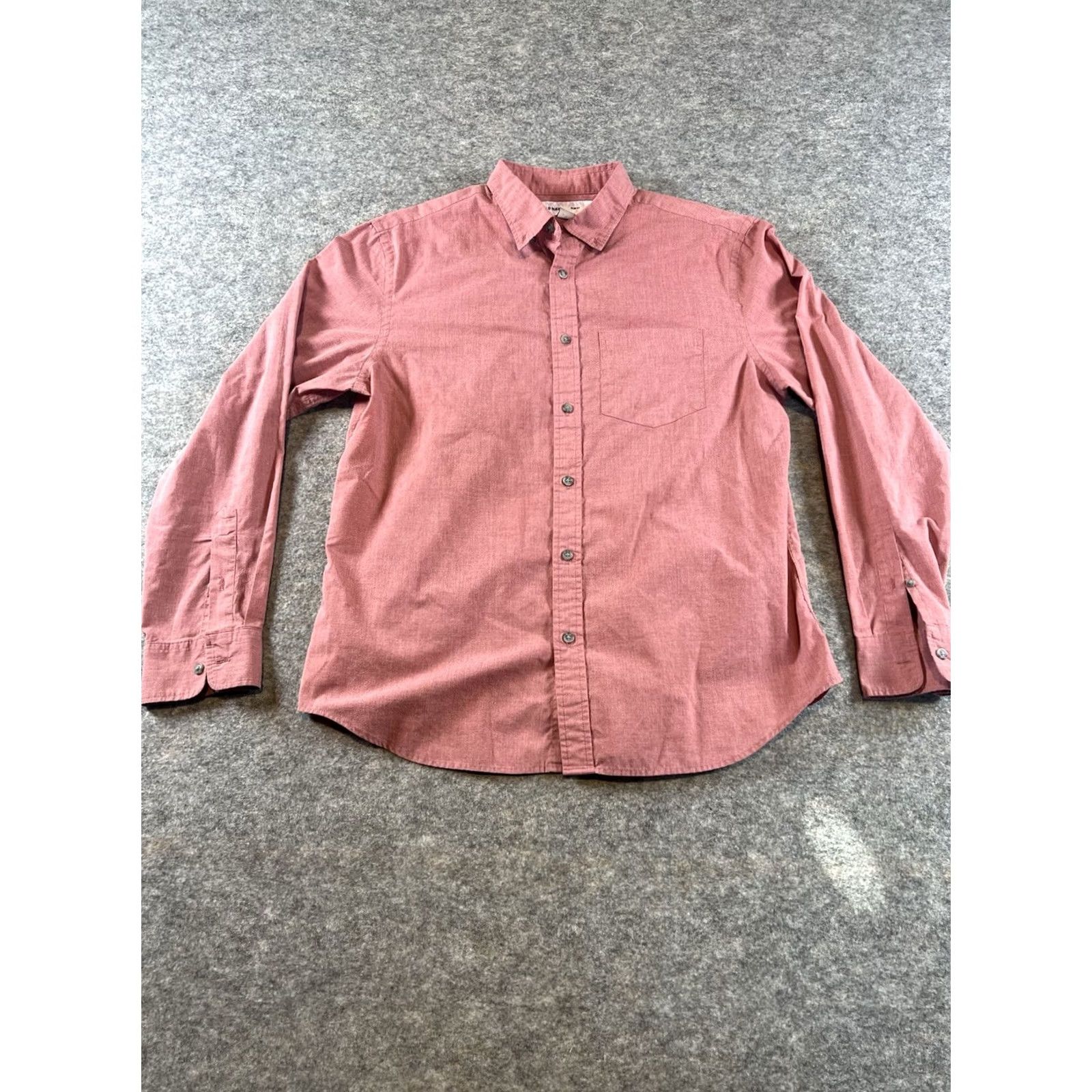 Old Navy Old Navy Slim Fit Button-Down Shirt Men's Large Salmon Pink Long Sleeve Size US L / EU 52-54 / 3 - 2 Thumbnail