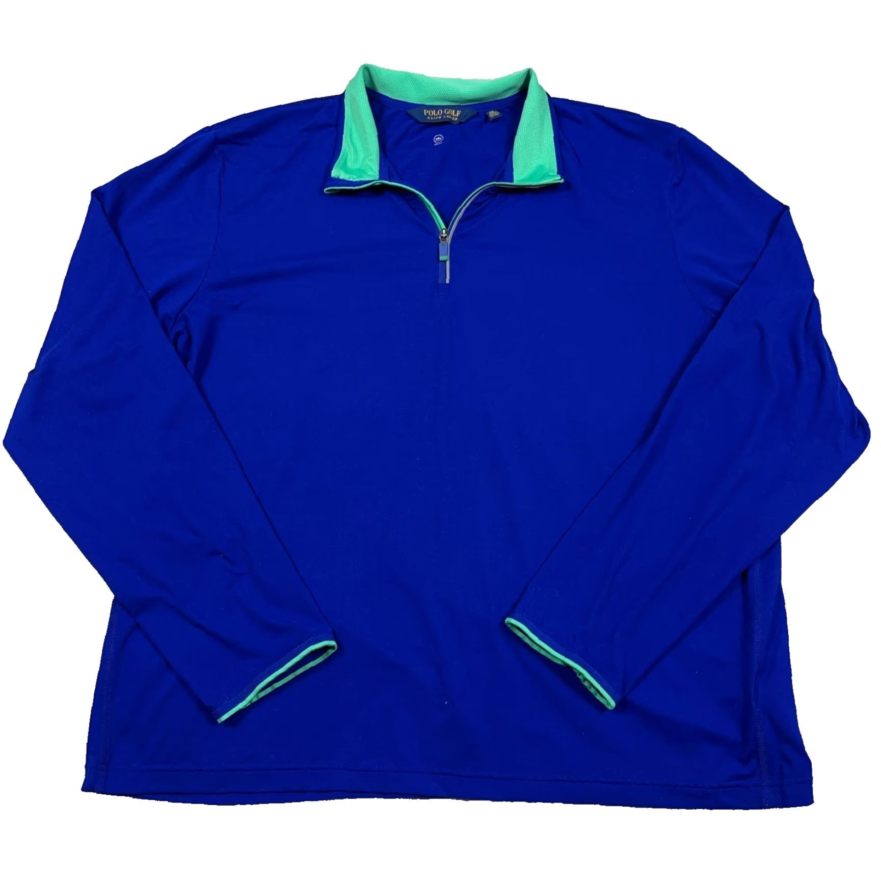Polo Ralph Lauren Ralph Lauren Polo Golf Sweater Men 2XL Pullover Mock Neck 1/4 Zip Royal Blue Logo Knit Shirt Size US XXL / EU 58 / 5 - 2 Thumbnail