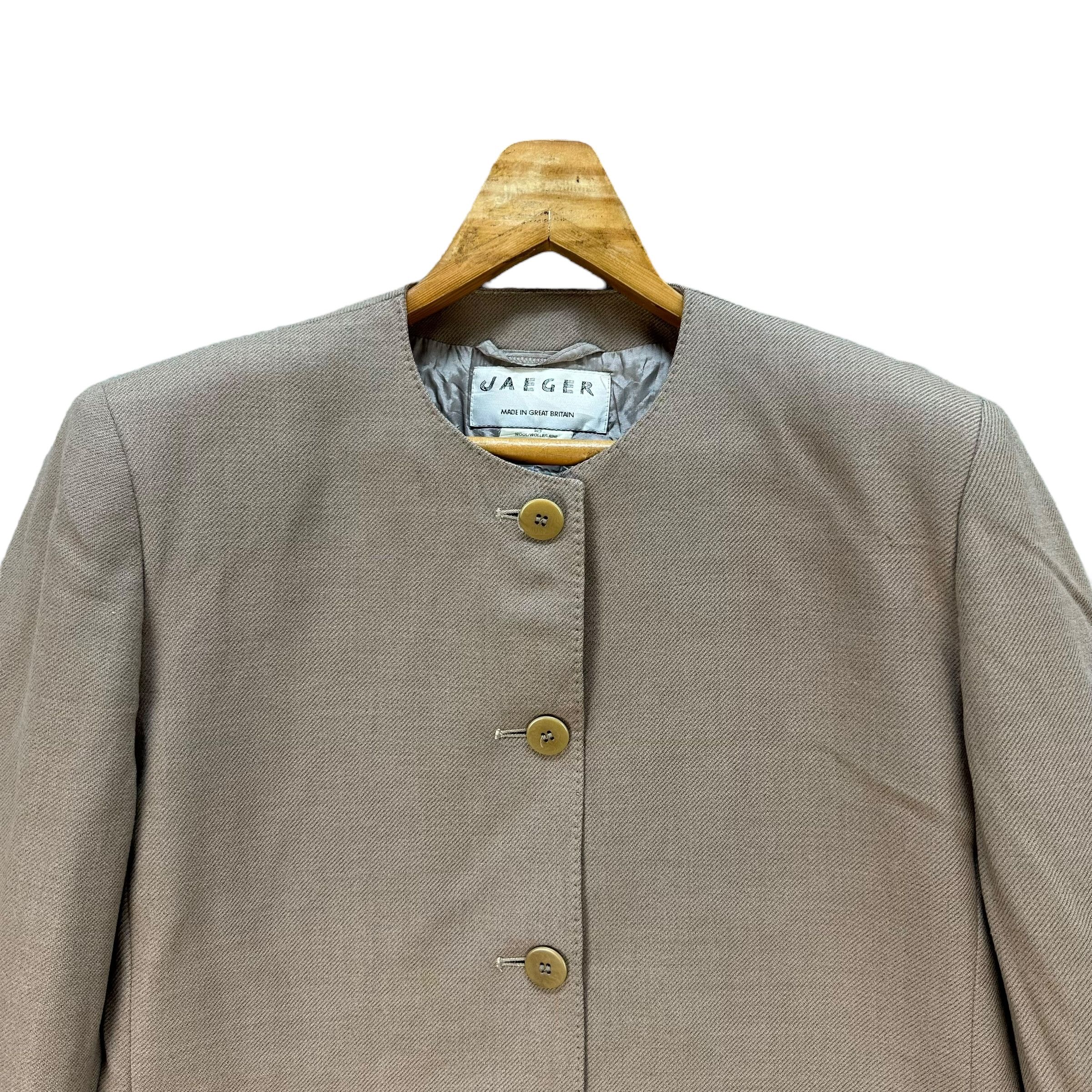 Jaeger Vintage Classic JAEGER Wool Button Coat Jacket #A80-1924 Size L / US 10 / IT 46 - 2 Thumbnail