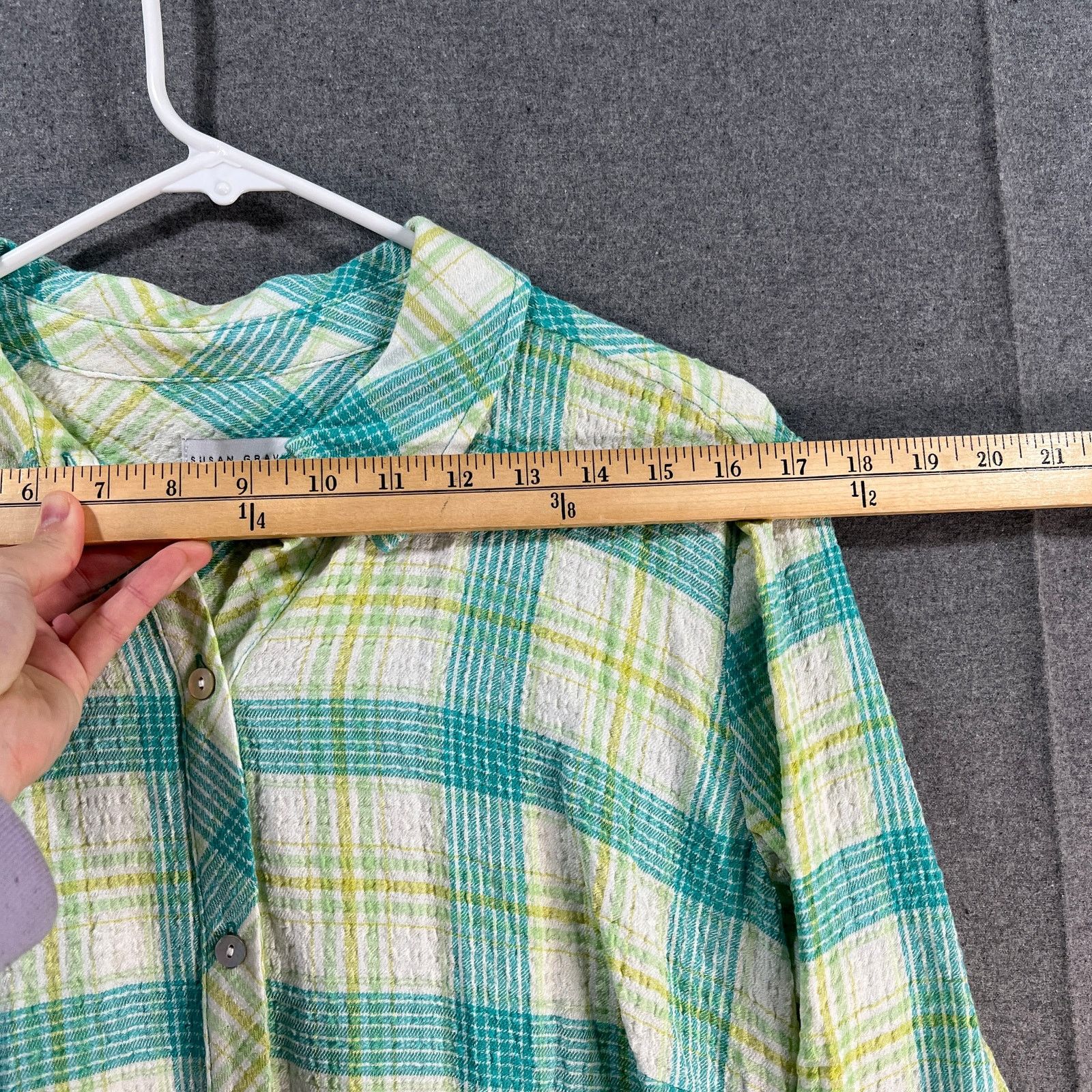 Other Susan Graver Regular Yarn Dyed Plaid Button Front Size M / US 6-8 / IT 42-44 - 6 Thumbnail