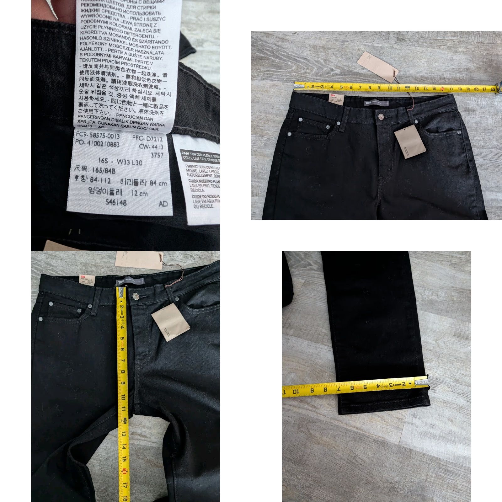 Levi's NWT Levis Womens Jeans Black Size 16S Denim Mid Rise Skinny Stretch 33X30 Size 38" / US 16 / IT 52 - 9 Thumbnail