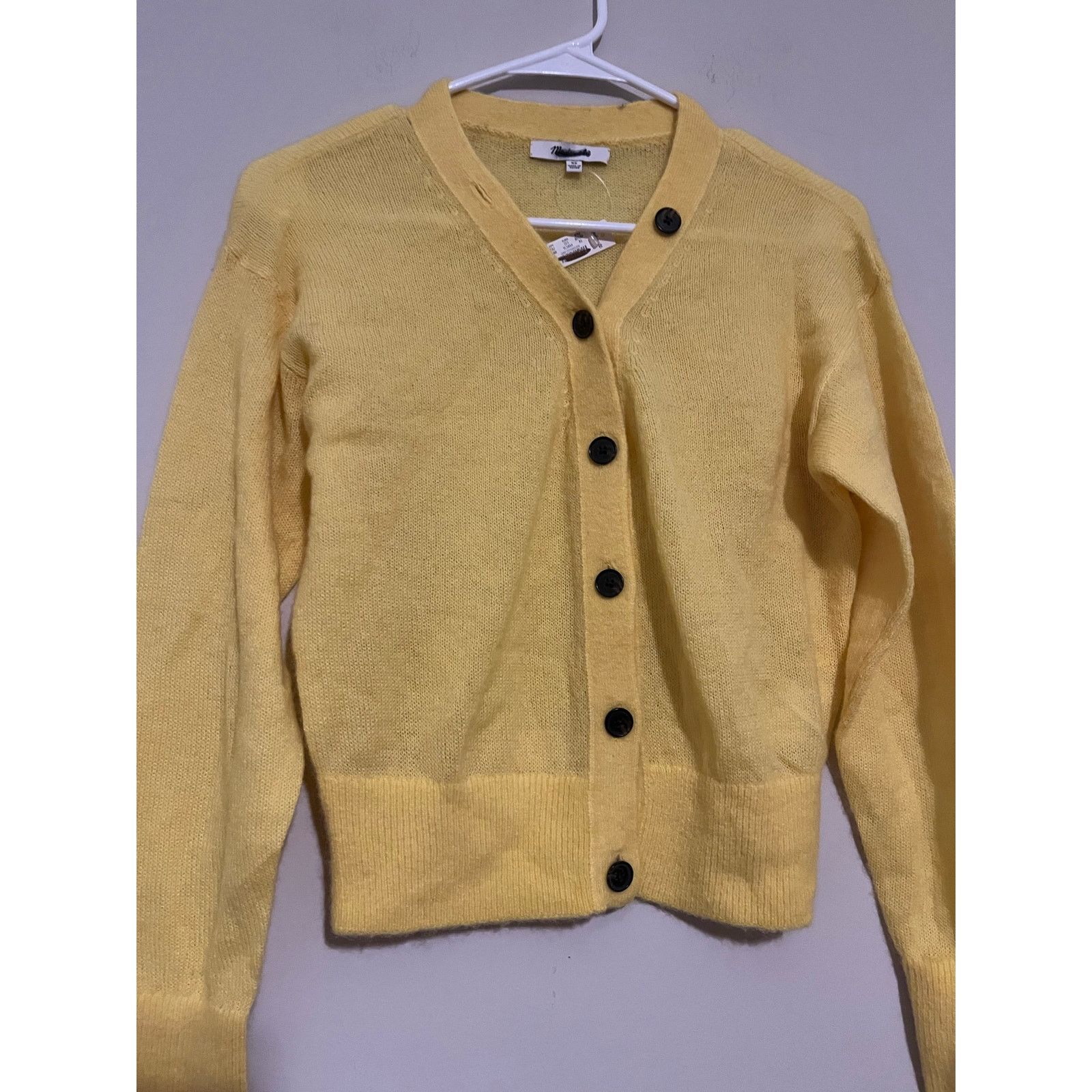 Madewell Madewell Alpaca-Blend V-Neck Cardigan Canary Yellow Size XS Size XS / US 0-2 / IT 36-38 - 5 Thumbnail