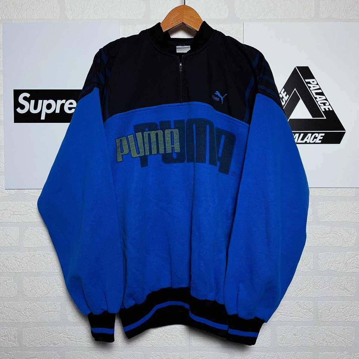 Puma × Vintage Puma Vintage 90s Quarter Zip Sweatshirt Size US L / EU 52-54 / 3 - 1 Thumbnail