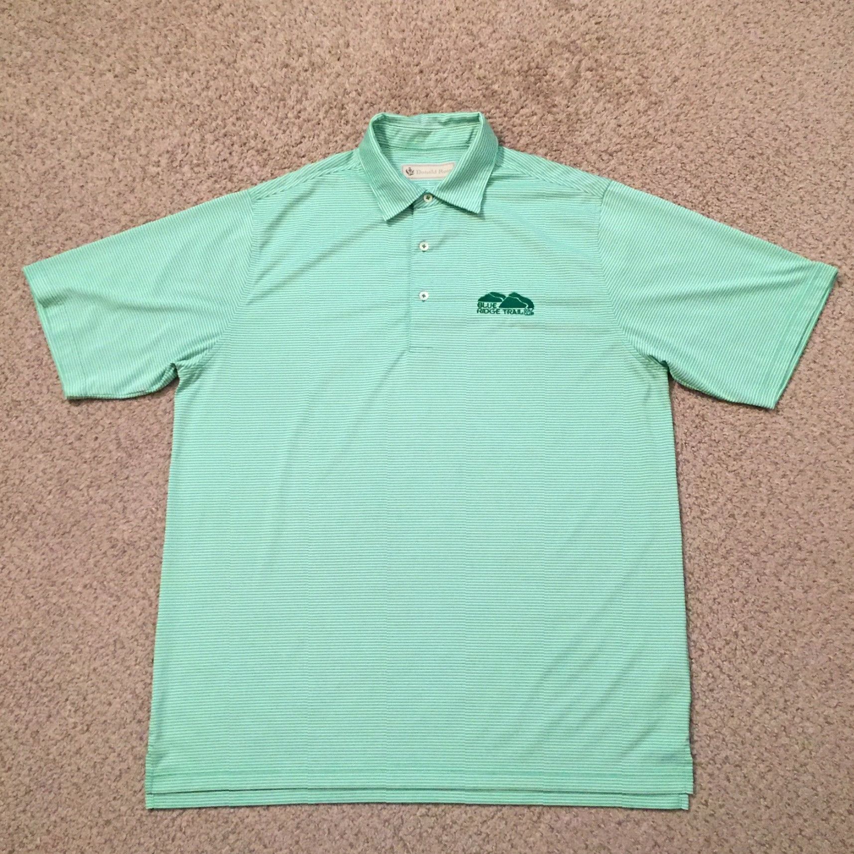 Vintage Donald Ross Polo Shirt Mens Large Green Striped Short Sleeve Size US L / EU 52-54 / 3 - 2 Thumbnail