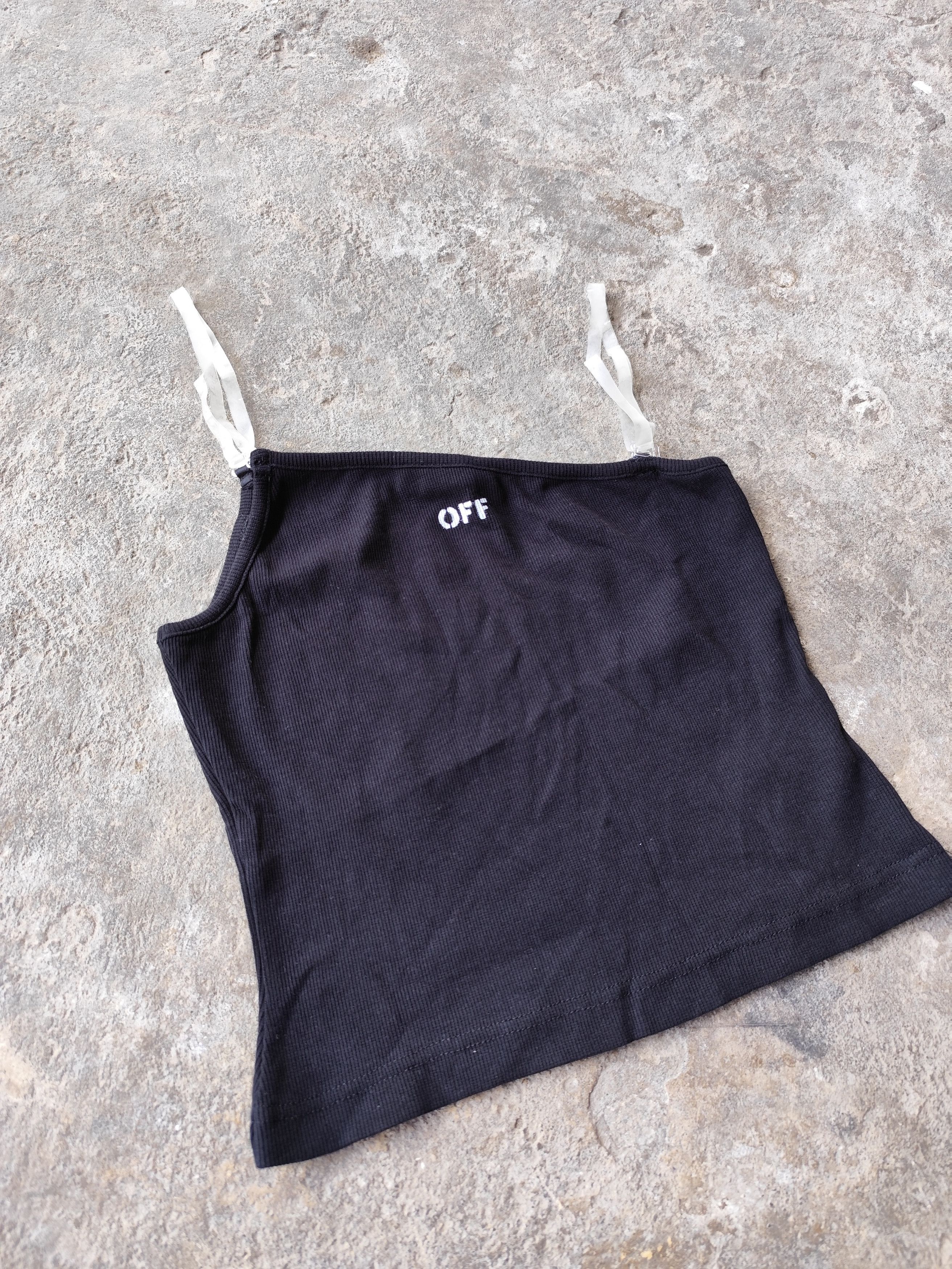 Off-White Off-white Assymetric ribbed crop tank top Size S / US 4 / IT 40 - 2 Thumbnail