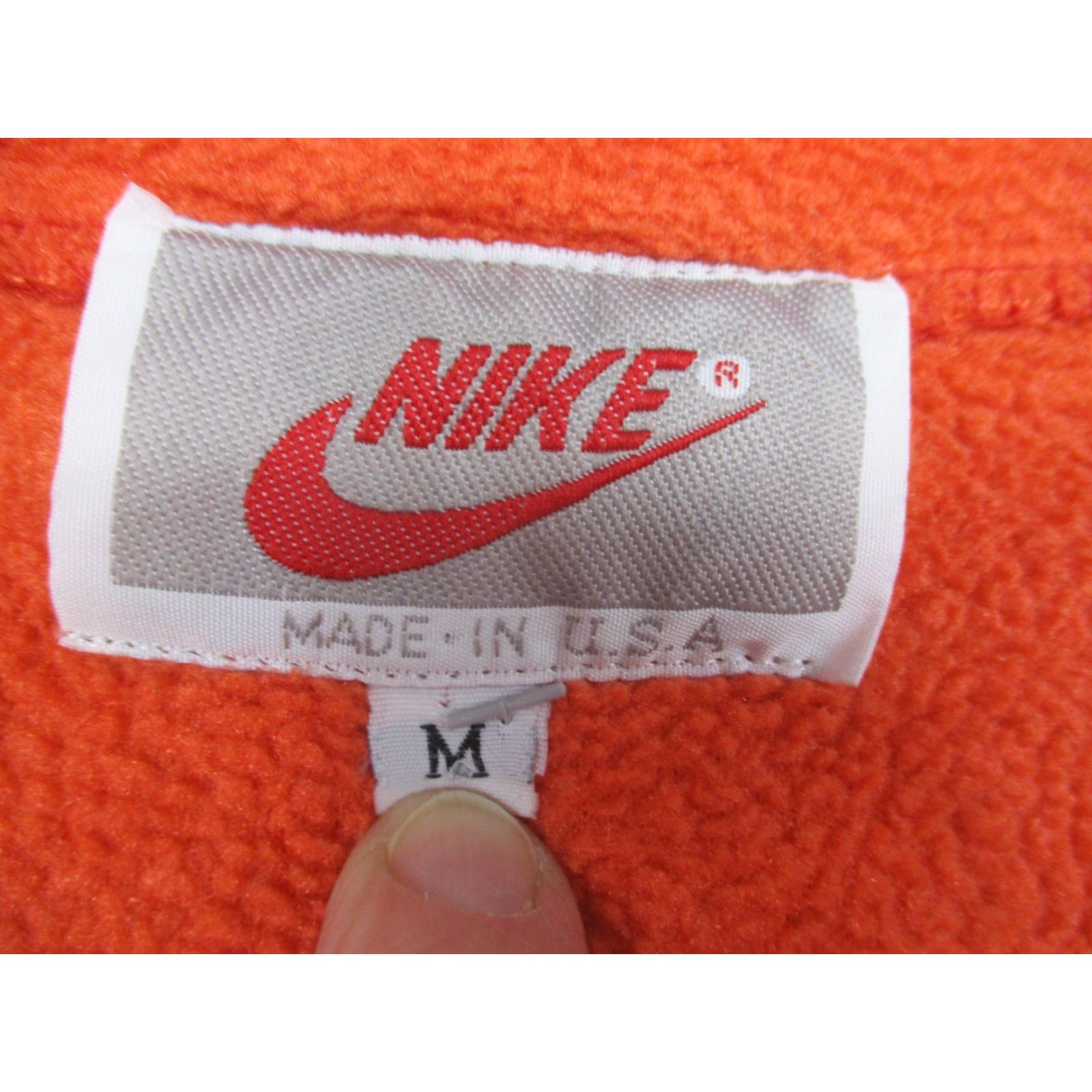 Nike VINTAGE Nike Pullover Mens Medium Orange Fleece Half Zip Embroidered Swoosh 90s USA Jacket Mens Size US M / EU 48-50 / 2 - 4 Thumbnail