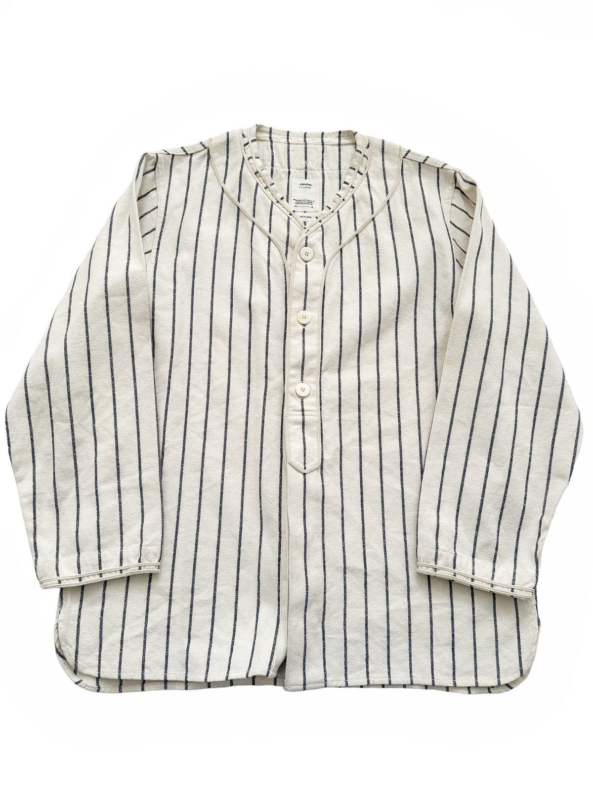 image of Visvim Sz2 Cream Linen/silk/cotton Dugout Baseball Shirt in White, Men's (Size Medium)