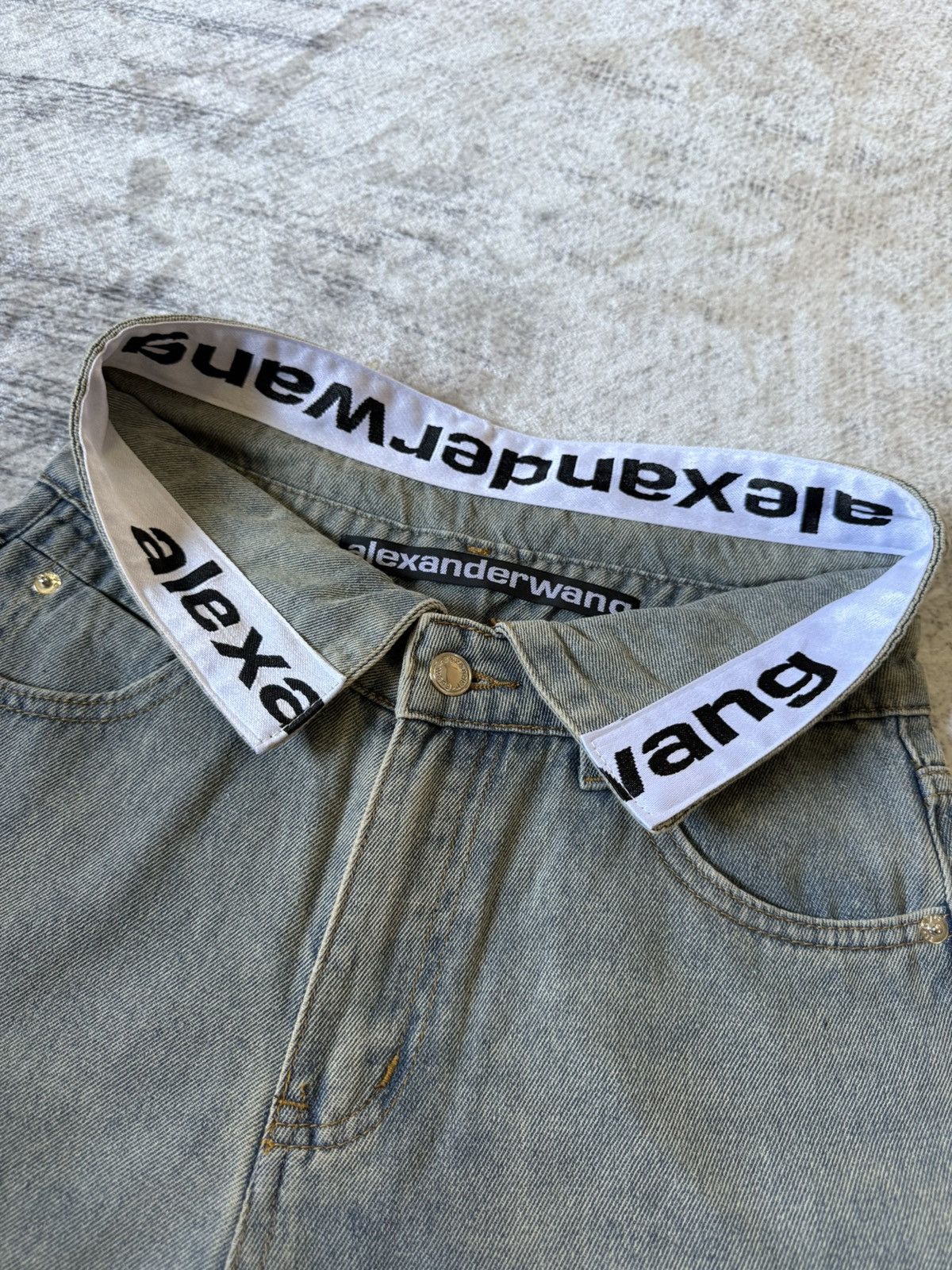 Alexander Wang Alexander Wang Trompe L’oeil Collar Waist Baggy Loose Jeans Size US 27 - 22 Thumbnail