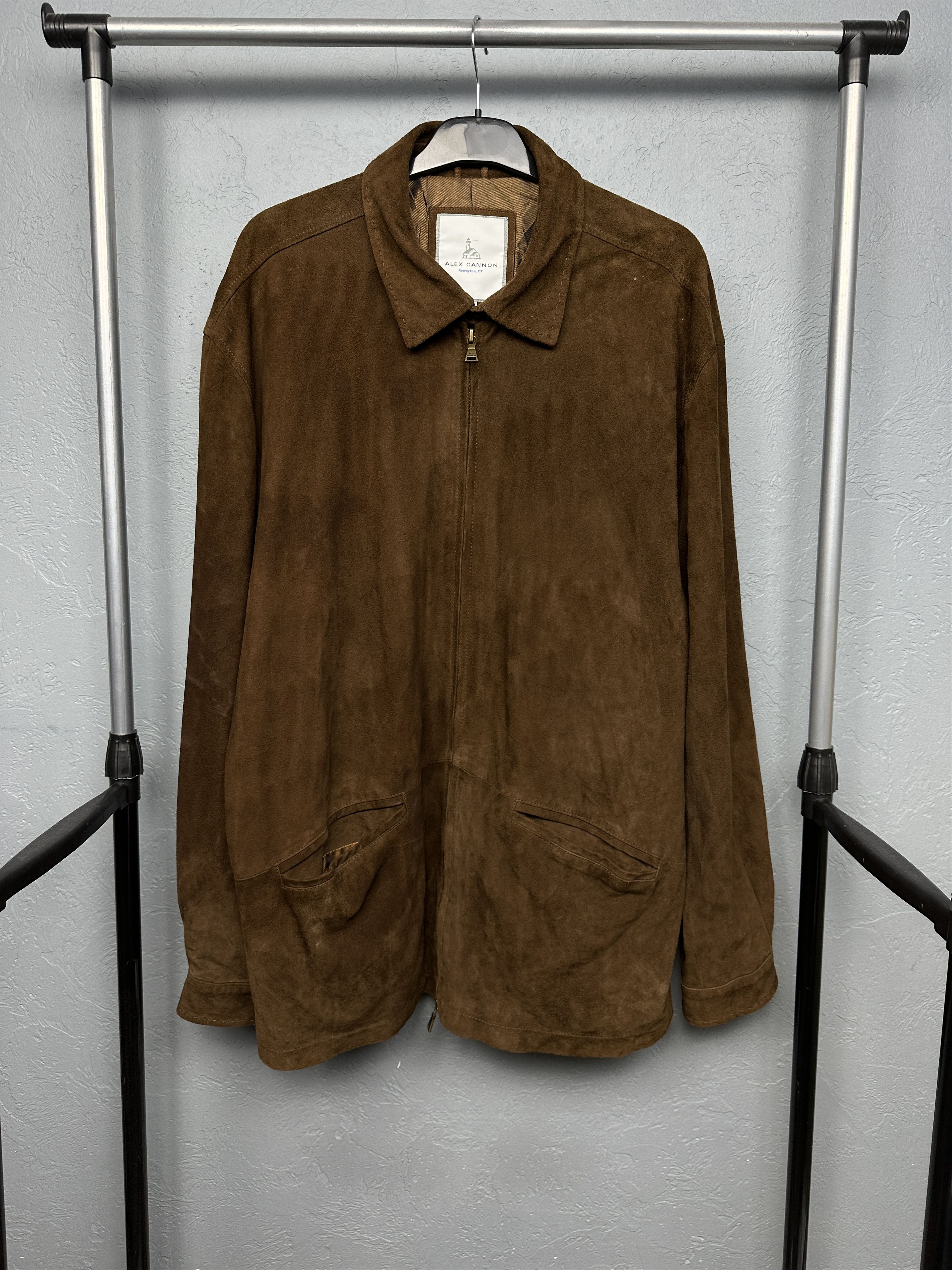 Genuine Leather Alex Cannon Mens Suede Leather Jacket Size US XL / EU 56 / 4 - 1 Thumbnail
