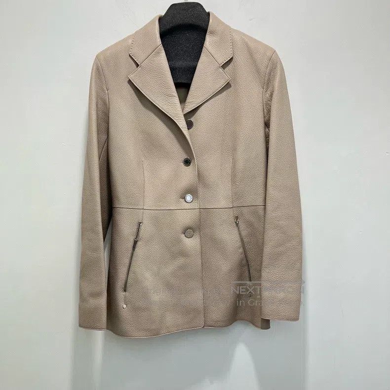 Hermes Hermes Beige full leather ladies' jacket Size XS / US 0-2 / IT 36-38 - 2 Thumbnail