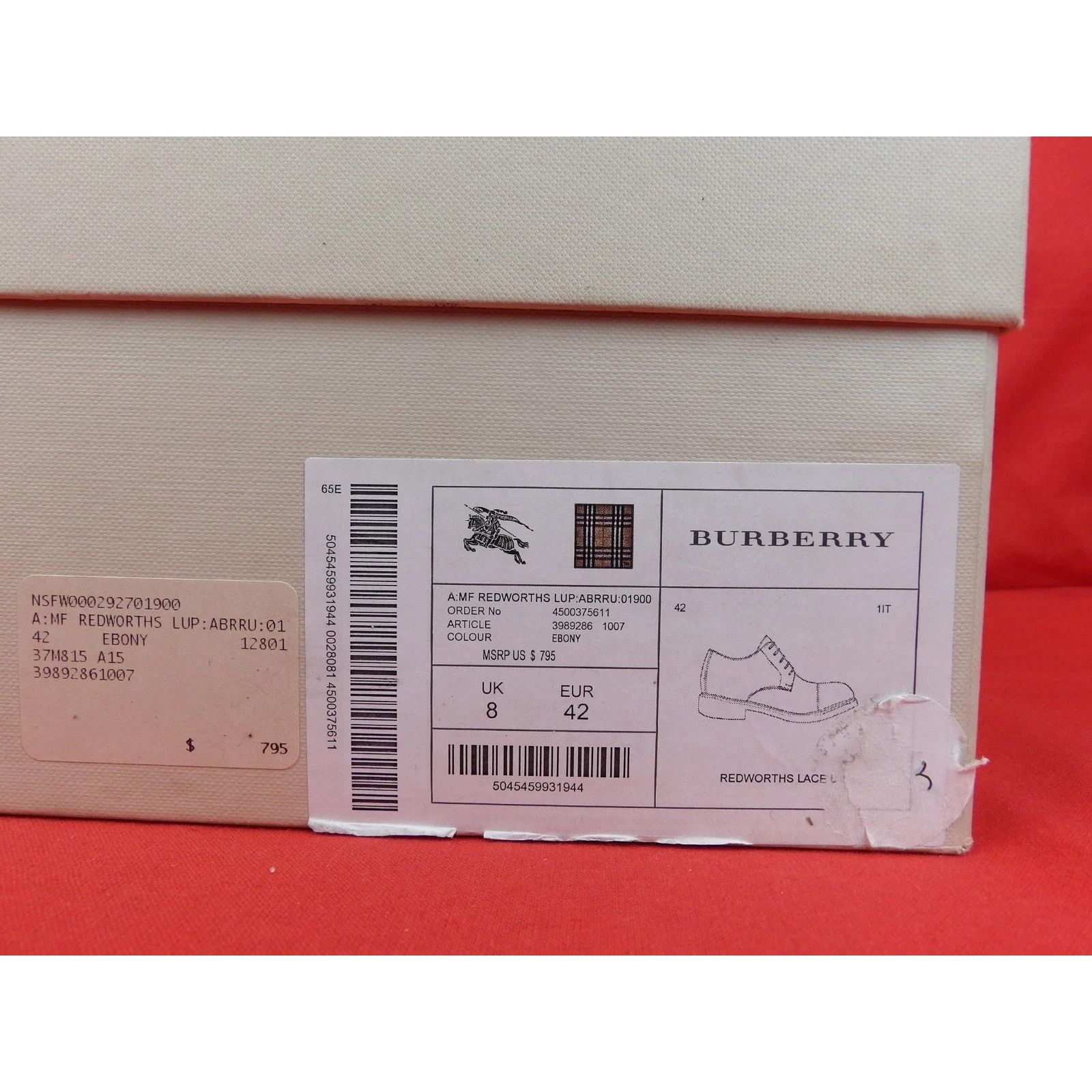 Burberry BURBERRY REDWORTHS BROWN LEATHER SHEARLING OXFORDS 42 ITALY Size US 9 / EU 42 - 12 Thumbnail