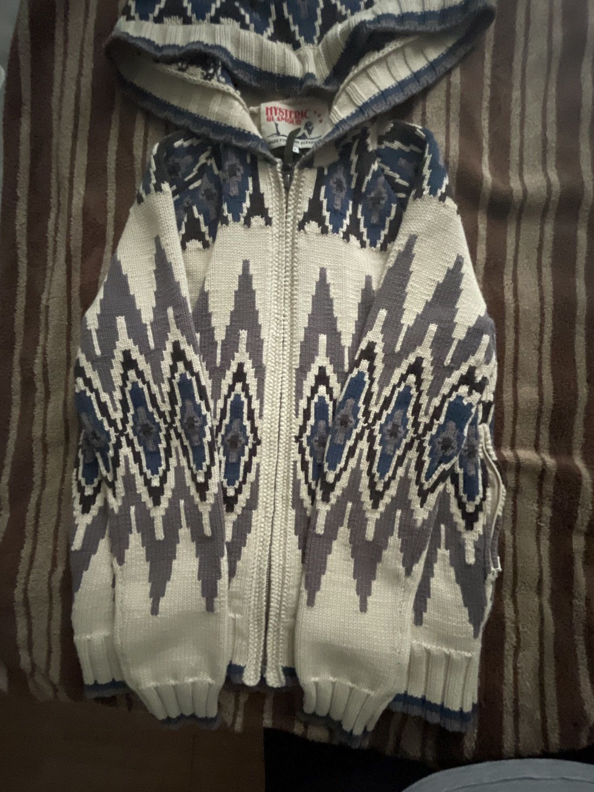 image of Hysteric Glamour Knit Jacket in Light Tan, Men's (Size Small)