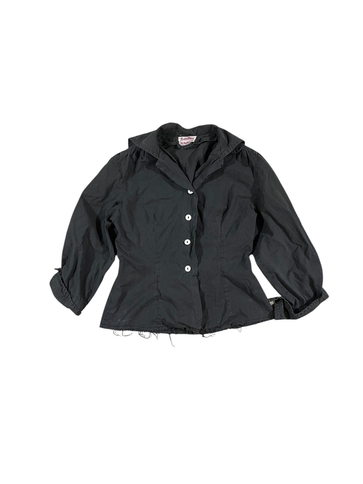 Vintage Vintage 40s-50s Black Button Up Shirt Size XS / US 0-2 / IT 36-38 - 1 Thumbnail