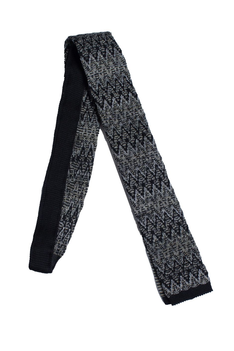 Missoni Missoni, knitted tie in black and grey Size ONE SIZE - 1 Thumbnail