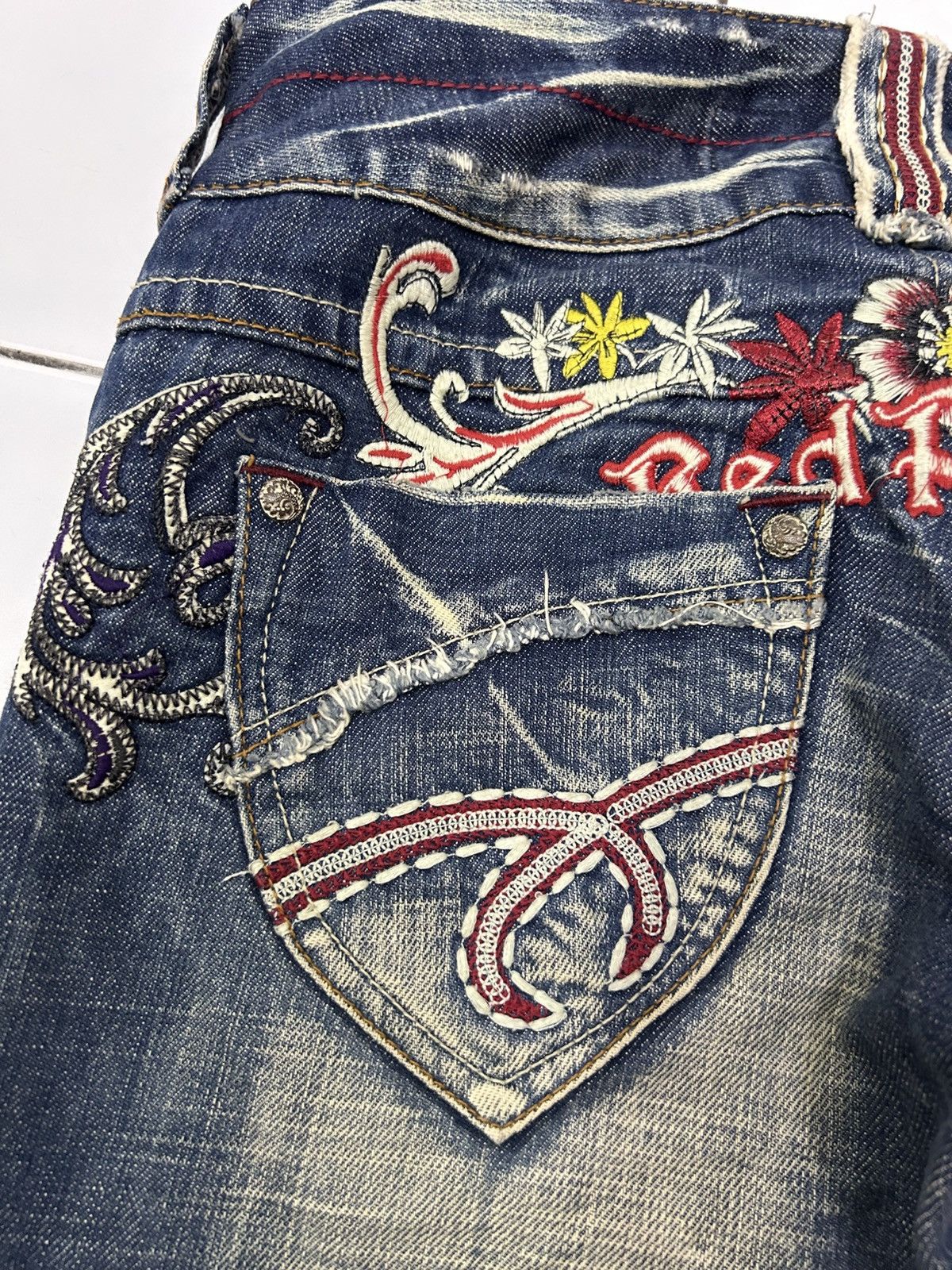 Japanese Brand × Vintage Vintage Japanese Denim Redpepper Mud Wash Flare Jeans Size US 30 / EU 46 - 7 Thumbnail
