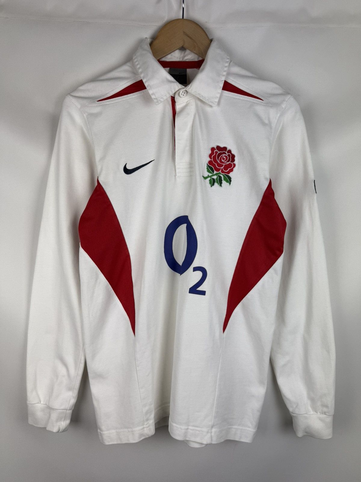 Vintage Nike Vintage England Rugby Union L/S Rugby Shirt Jersey Size US S / EU 44-46 / 1 - 1 Thumbnail
