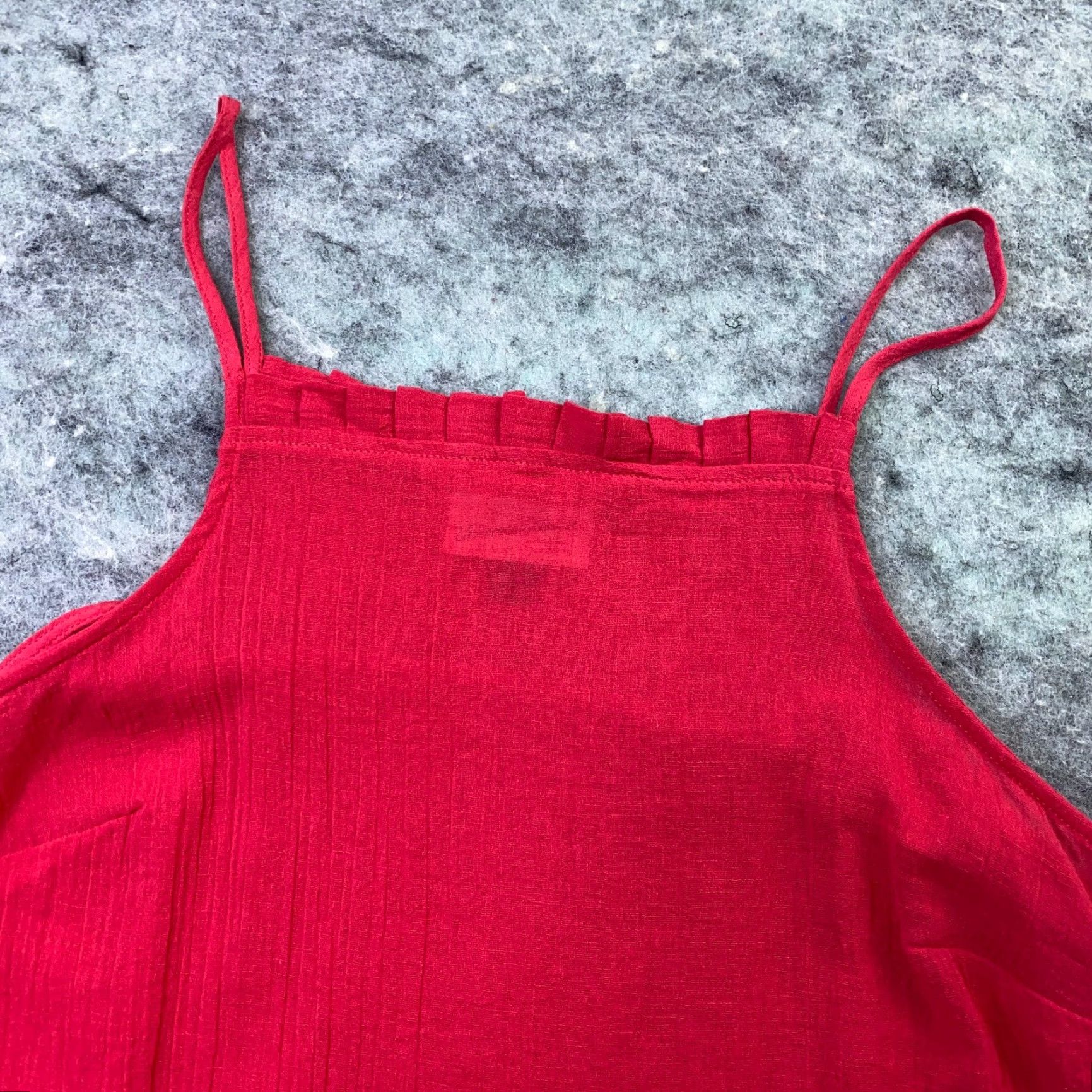 Vintage Universal Thread Shirt Womens Medium Red Blouse Spaghetti Strap Semi-Sheer Top Size M / US 6-8 / IT 42-44 - 2 Thumbnail
