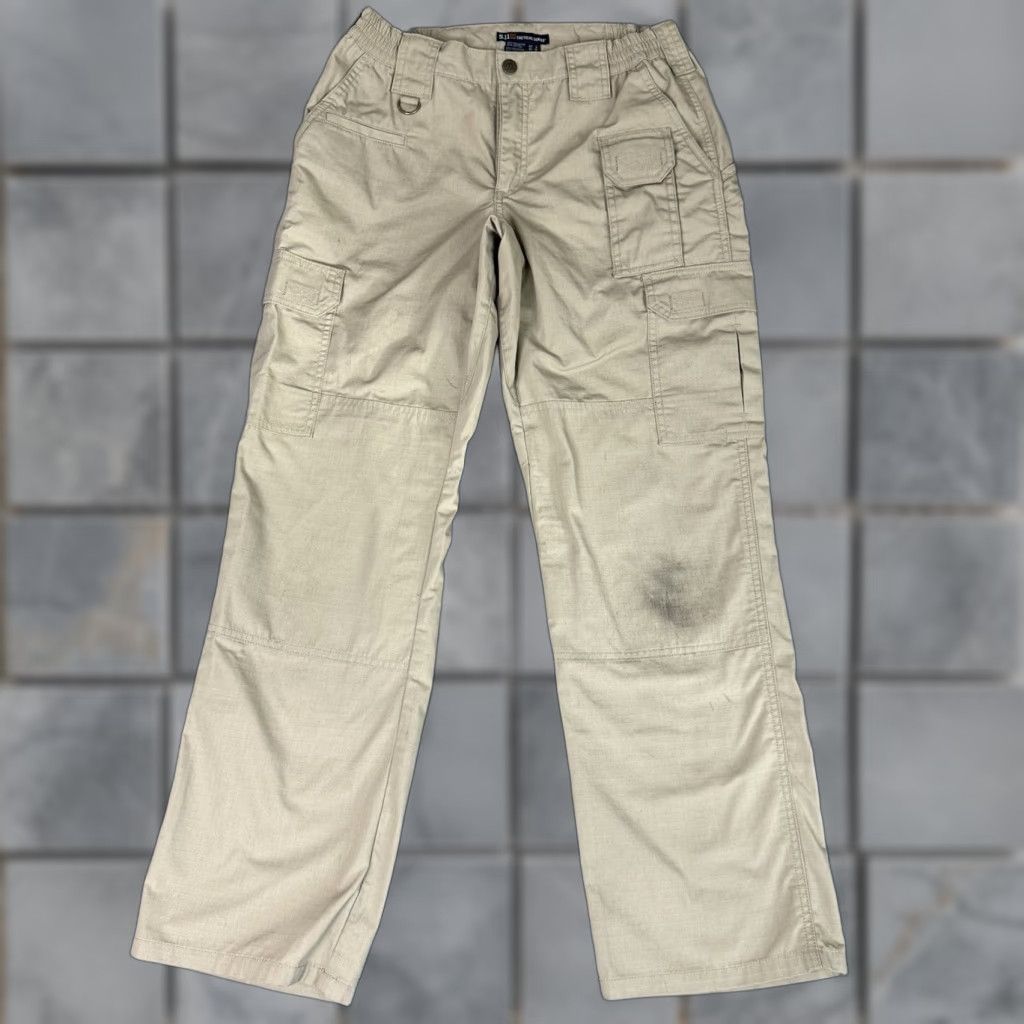 Vintage VINTAGE 5.11 Tactical Pro Pants Womens 6 Regular Khaki Ripstock Cargo Utility Distressed Size 28" / US 6 / IT 42 - 1 Thumbnail