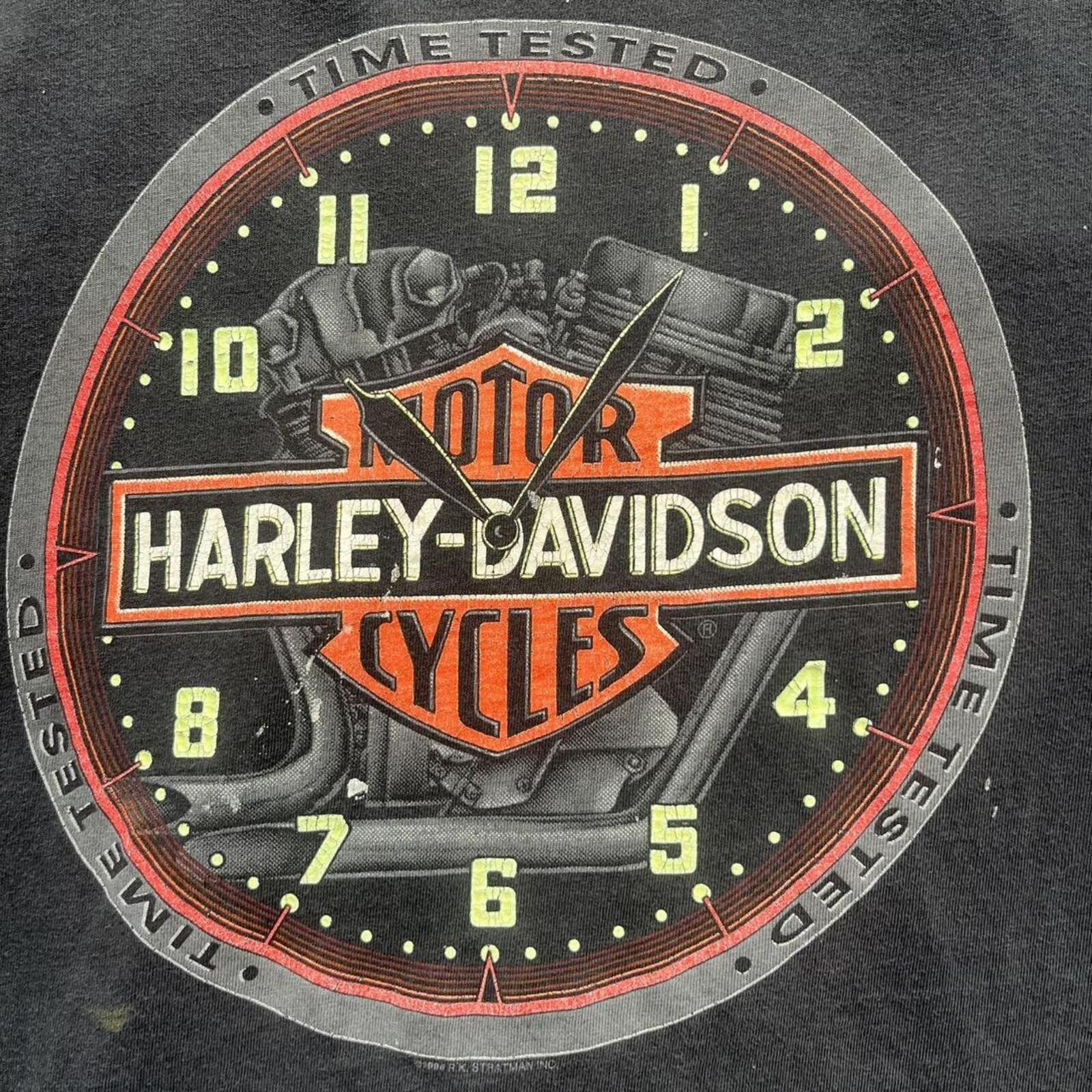 Harley Davidson 1994 Harley Davidson of Suffolk Clock Graphic T-Shirt Size L Size US L / EU 52-54 / 3 - 3 Thumbnail