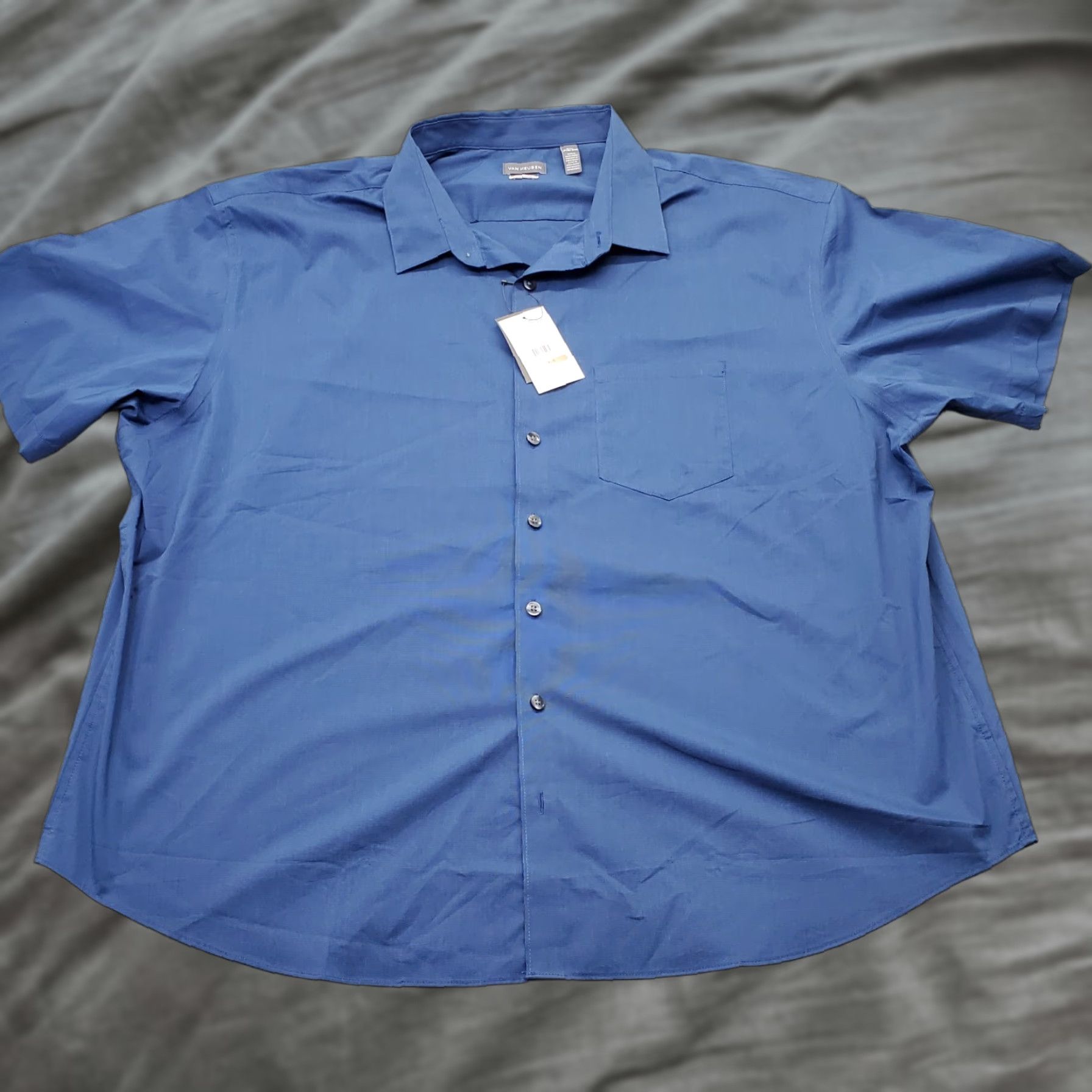 Van Heusen Van Heusen Shirt Mens 3XL Blue Regular Fit Stain Shield Wrinkle Free Button Up Shirt Size US XXL / EU 58 / 5 - 1 Thumbnail