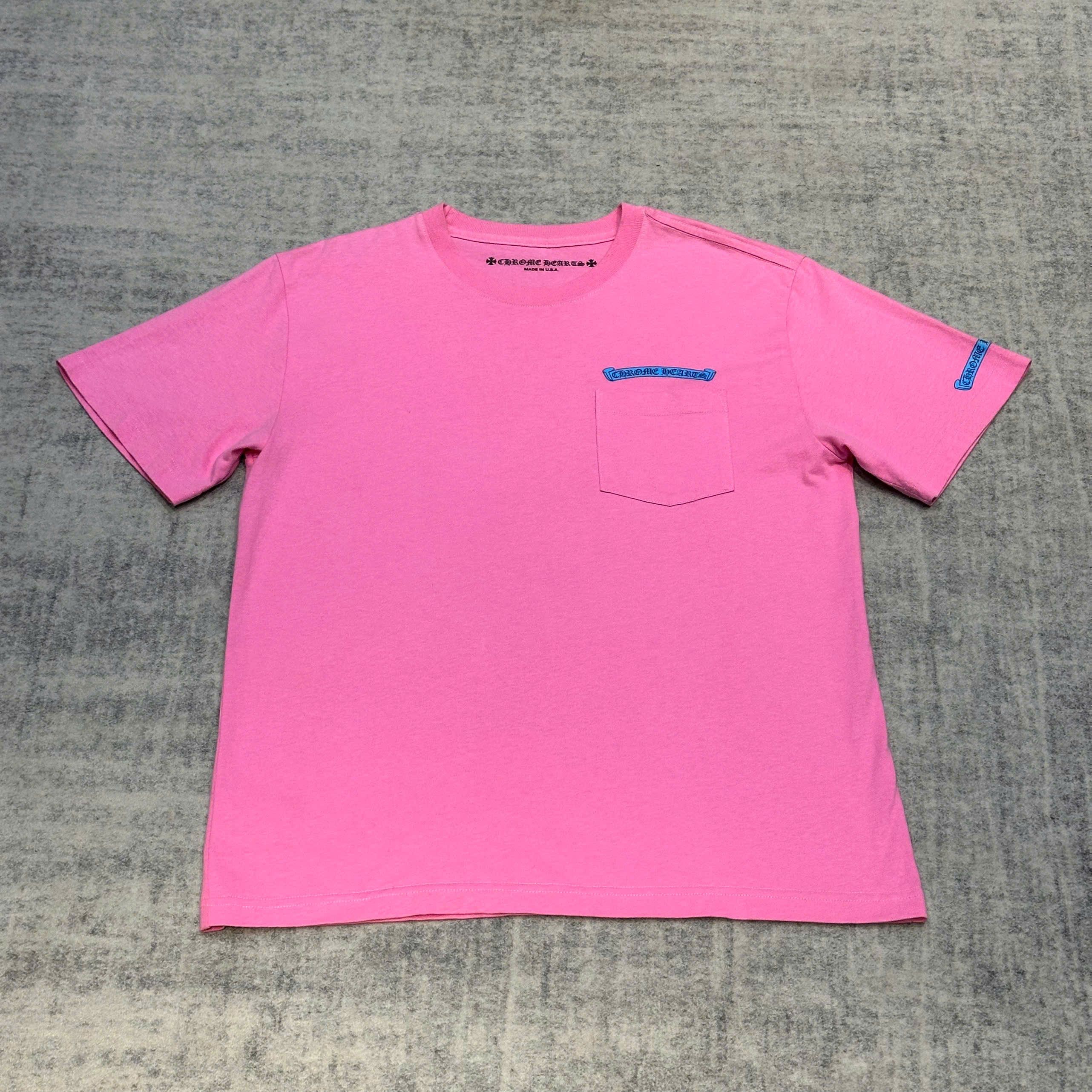 Chrome Hearts CHROME HEARTS Scroll Logo T-Shirt PINK Size M / US 6-8 / IT 42-44 - 1 Thumbnail