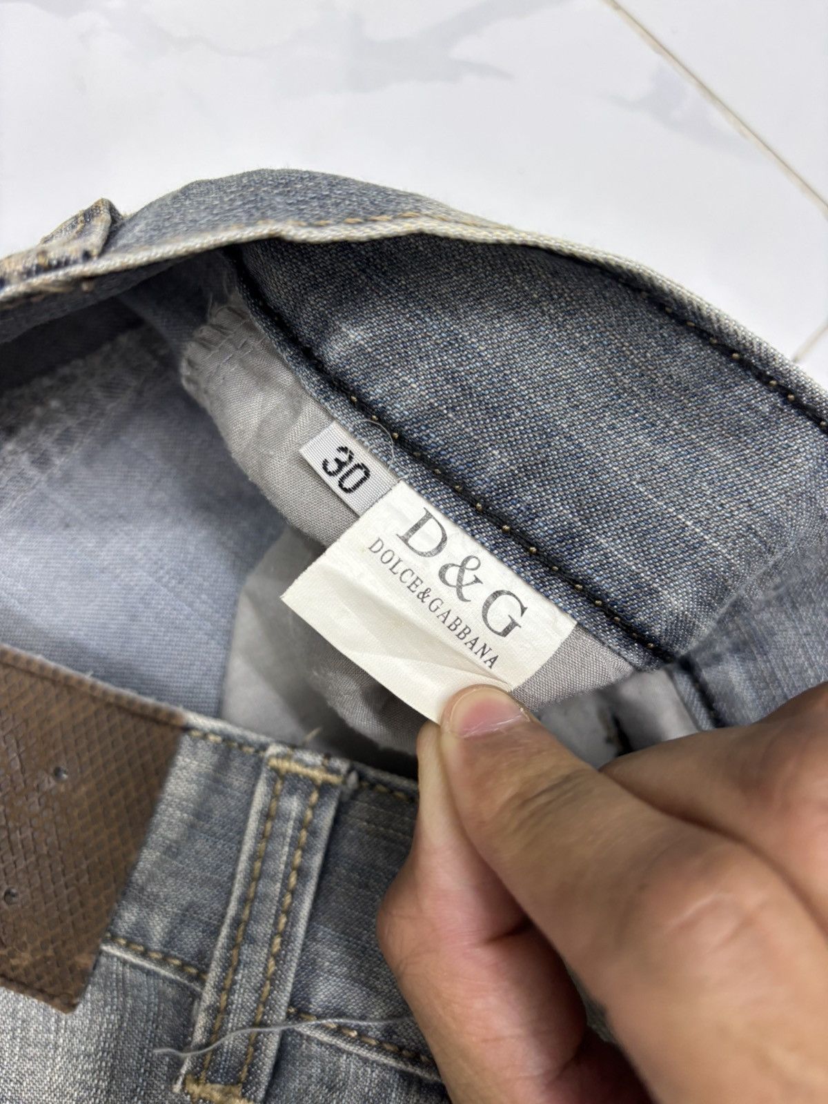 Dolce & Gabbana Dolce & Gabbana Faded Grey Distressed Denim Jeans Size US 30 / EU 46 - 10 Thumbnail