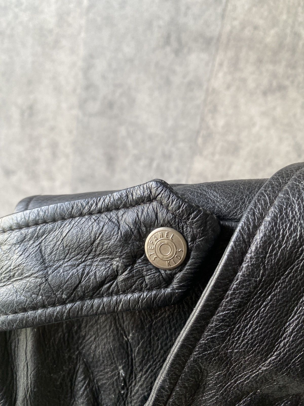 Leather Vintage Stefanel Kids Biker’s Design Leather Jacket Size US L / EU 52-54 / 3 - 6 Thumbnail