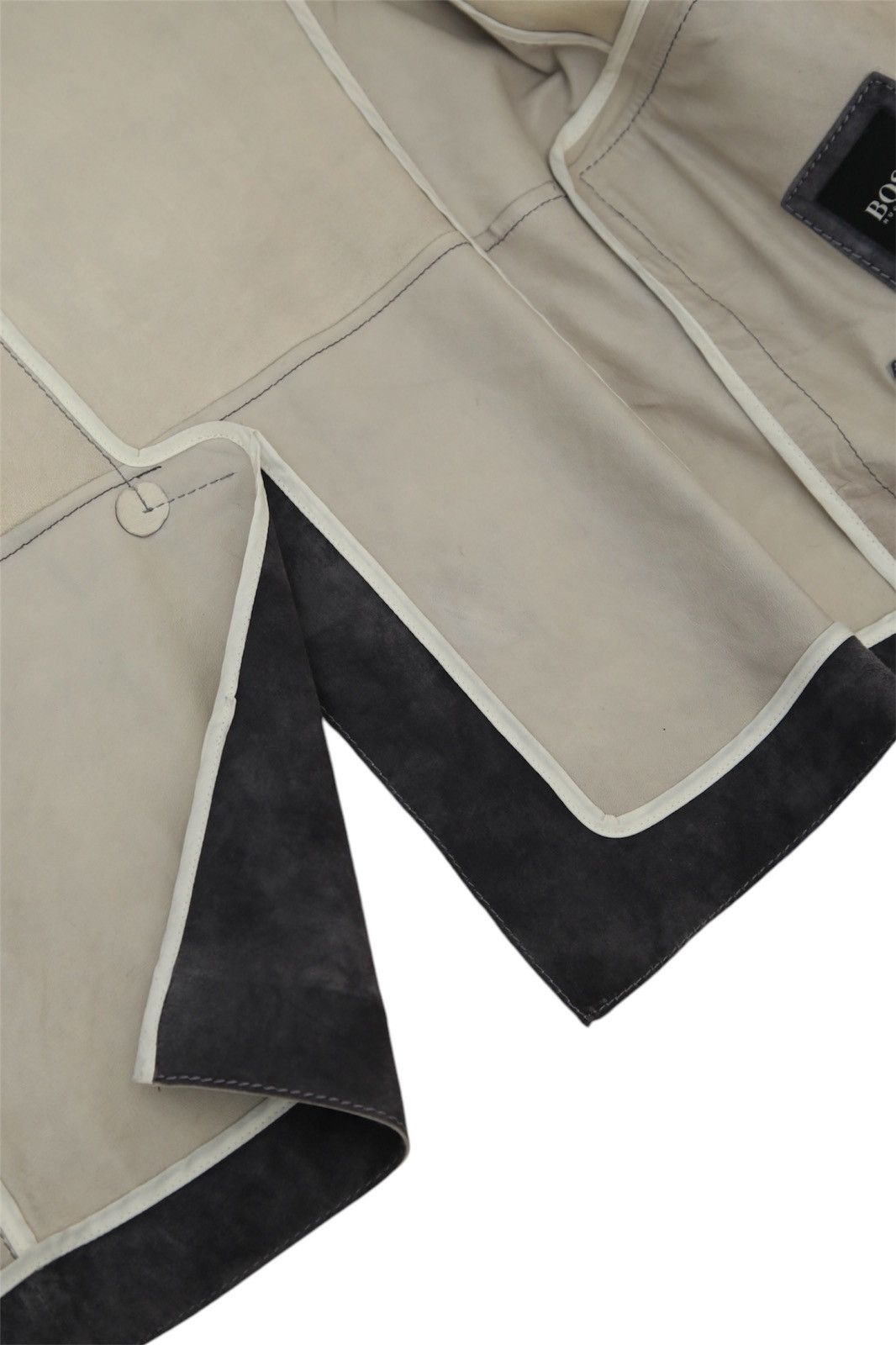 Genuine Leather × Hugo Boss Hugo Boss Grey Italian Lamb Suede Leather Blazer Jacket Size US M / EU 48-50 / 2 - 8 Thumbnail