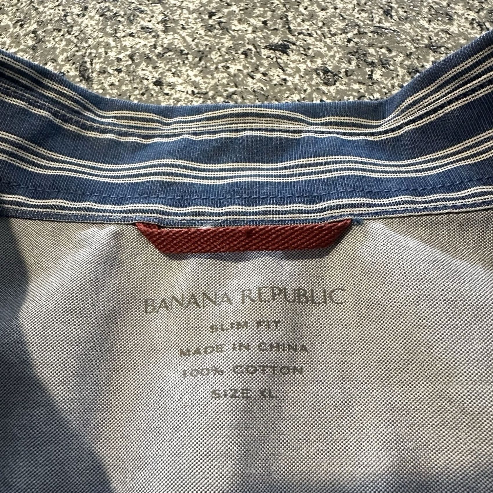 Banana Republic Banana Republic Shirt Men XL Slim Fit Blue Striped Western Collared Snap Button-Up LS Size US XL / EU 56 / 4 - 3 Thumbnail