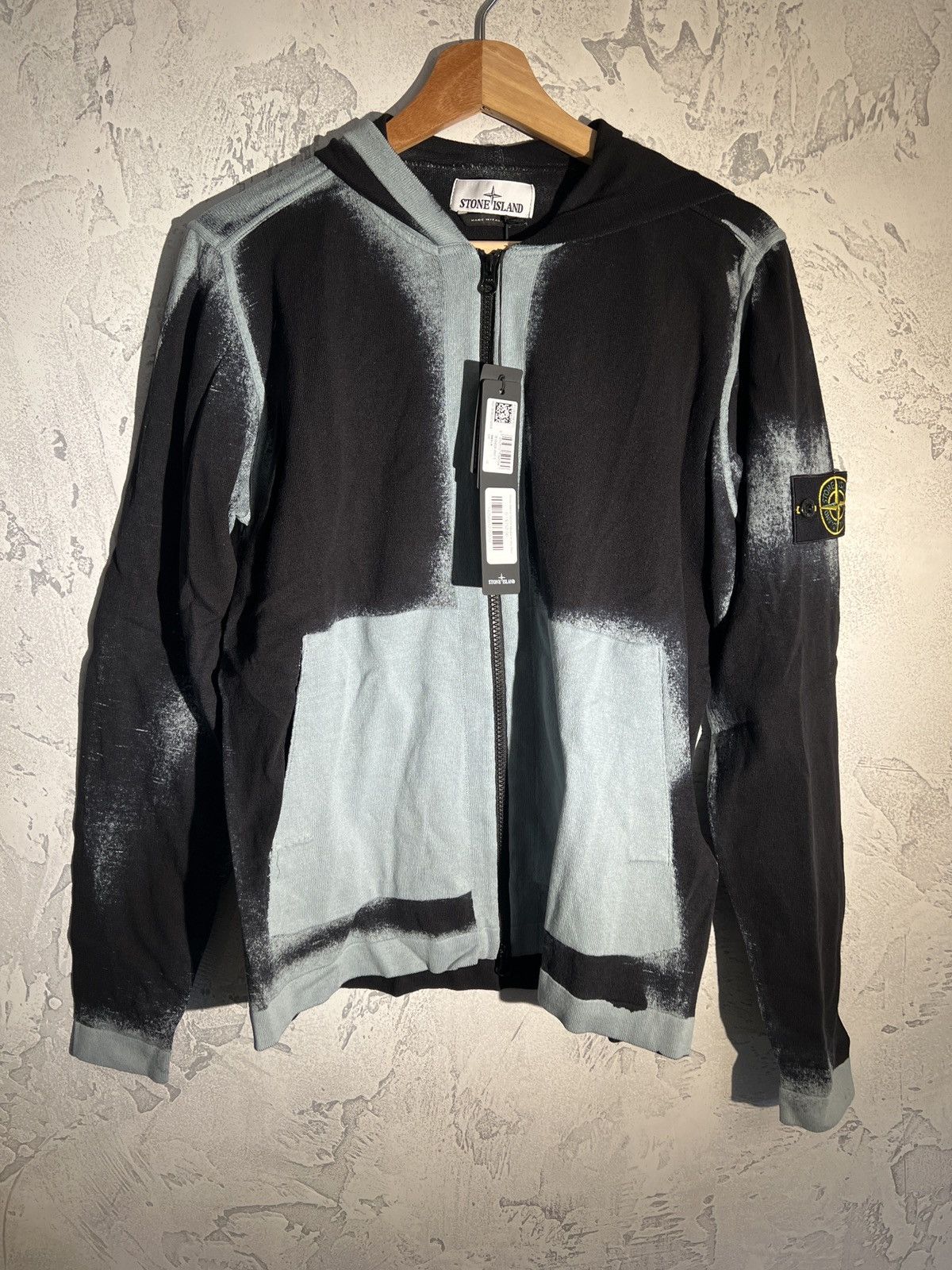 image of Stone Island Zip Hoodie in Black, Men's (Size Small)