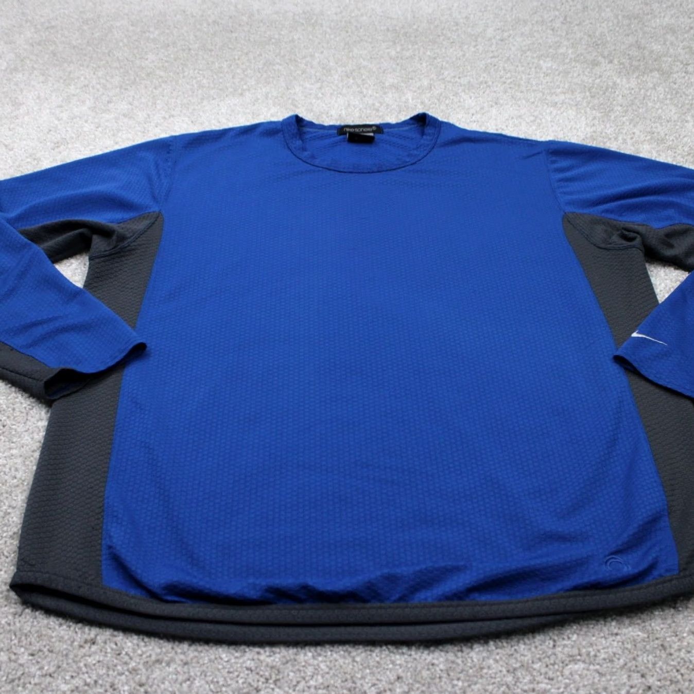 Nike Nike Sphere Shirt Men L Blue/Gray Textured Waffle Knit L/S Polyester Size US L / EU 52-54 / 3 - 2 Thumbnail