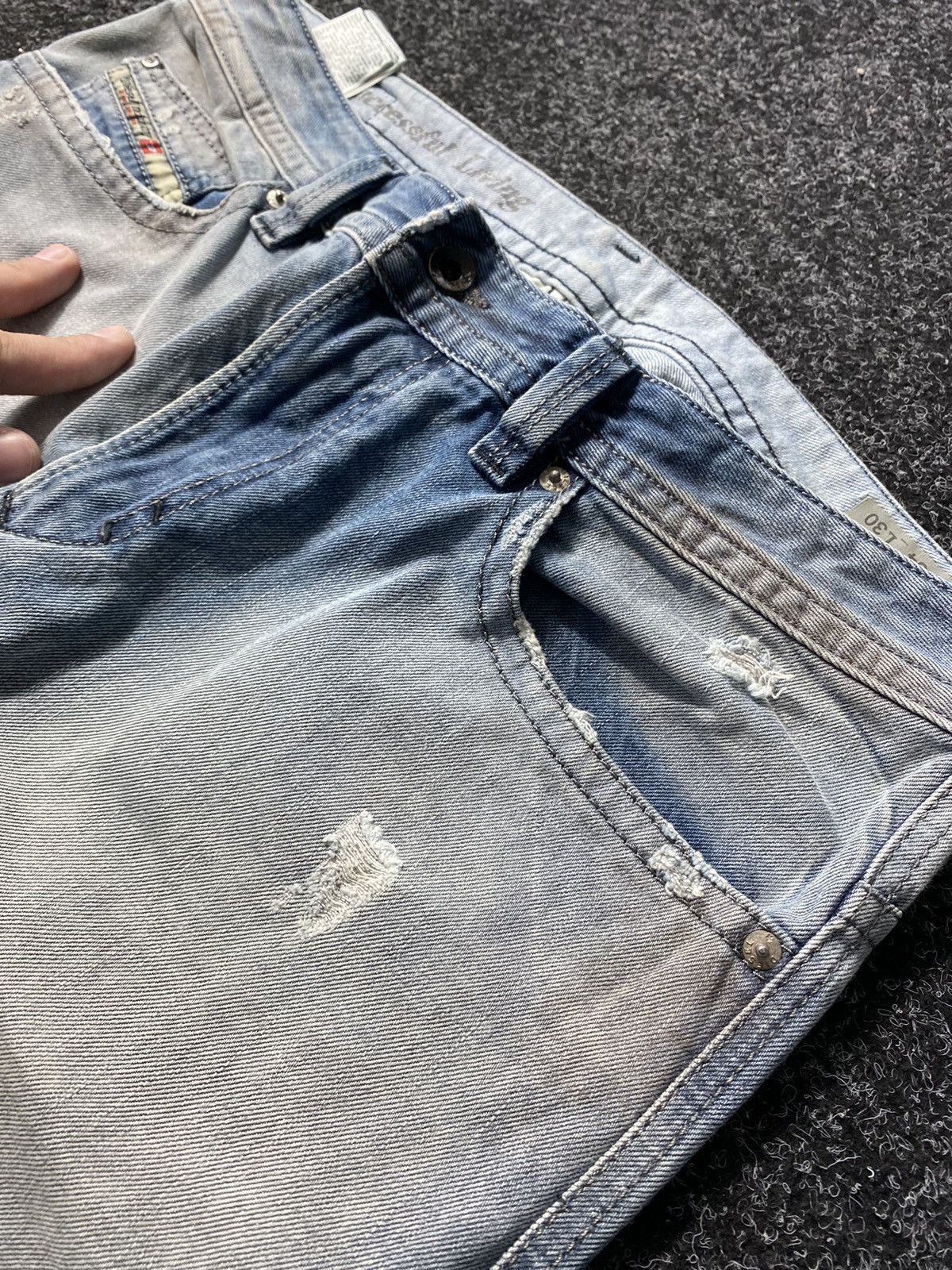 Diesel × Japanese Brand 🔥Diesel Washed Blue White Opium Punk Distressed Jeans Owens Size US 34 / EU 50 - 9 Thumbnail