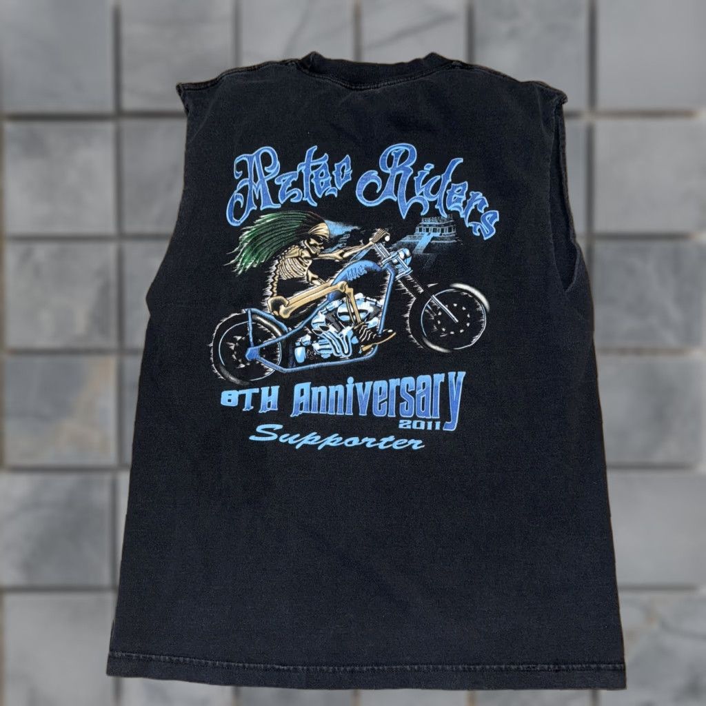 Vintage VINTAGE Motorcycle Shirt Chopped Sleeves M & M Men Medium Black T-Shirt Size US M / EU 48-50 / 2 - 1 Thumbnail