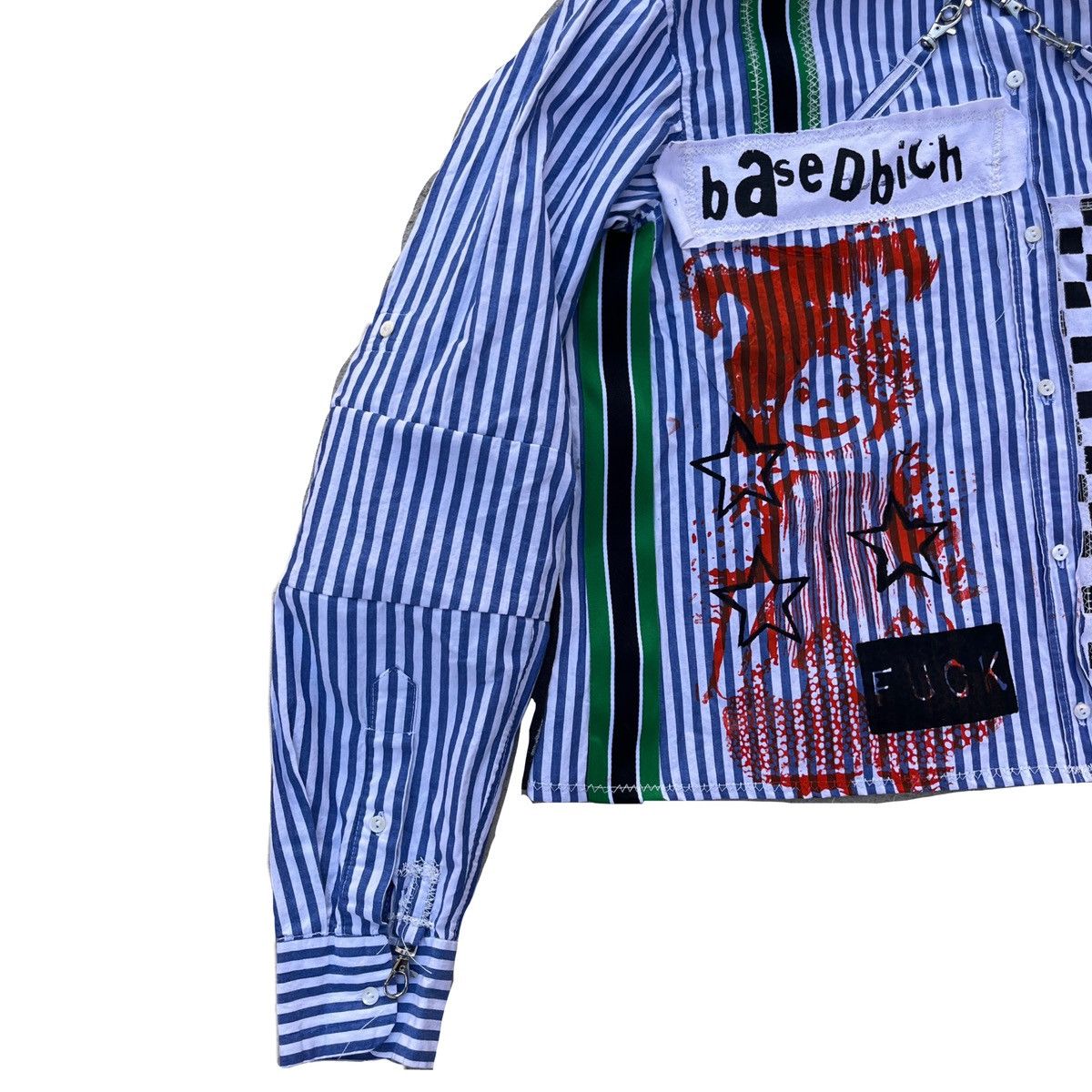 Other Basedbich custom pin stripe shirt with patches size small Size US S / EU 44-46 / 1 - 4 Thumbnail