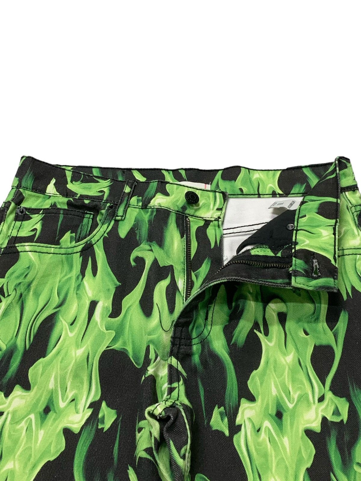 5351 POUR LES HOMMES × Junya Watanabe BDG Green Flame Bootcut Flared Denim Pants Size US 29 - 7 Thumbnail