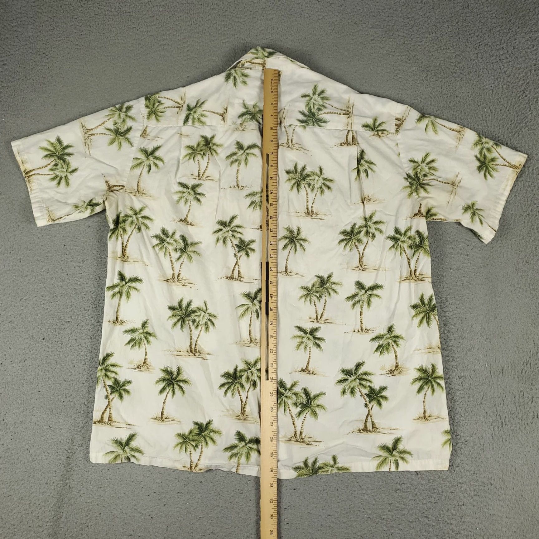 Vintage Pacific Legend Shirt Mens XL Beige Palm Tree Print Camp Hawaiian Button Up Size US XL / EU 56 / 4 - 5 Thumbnail