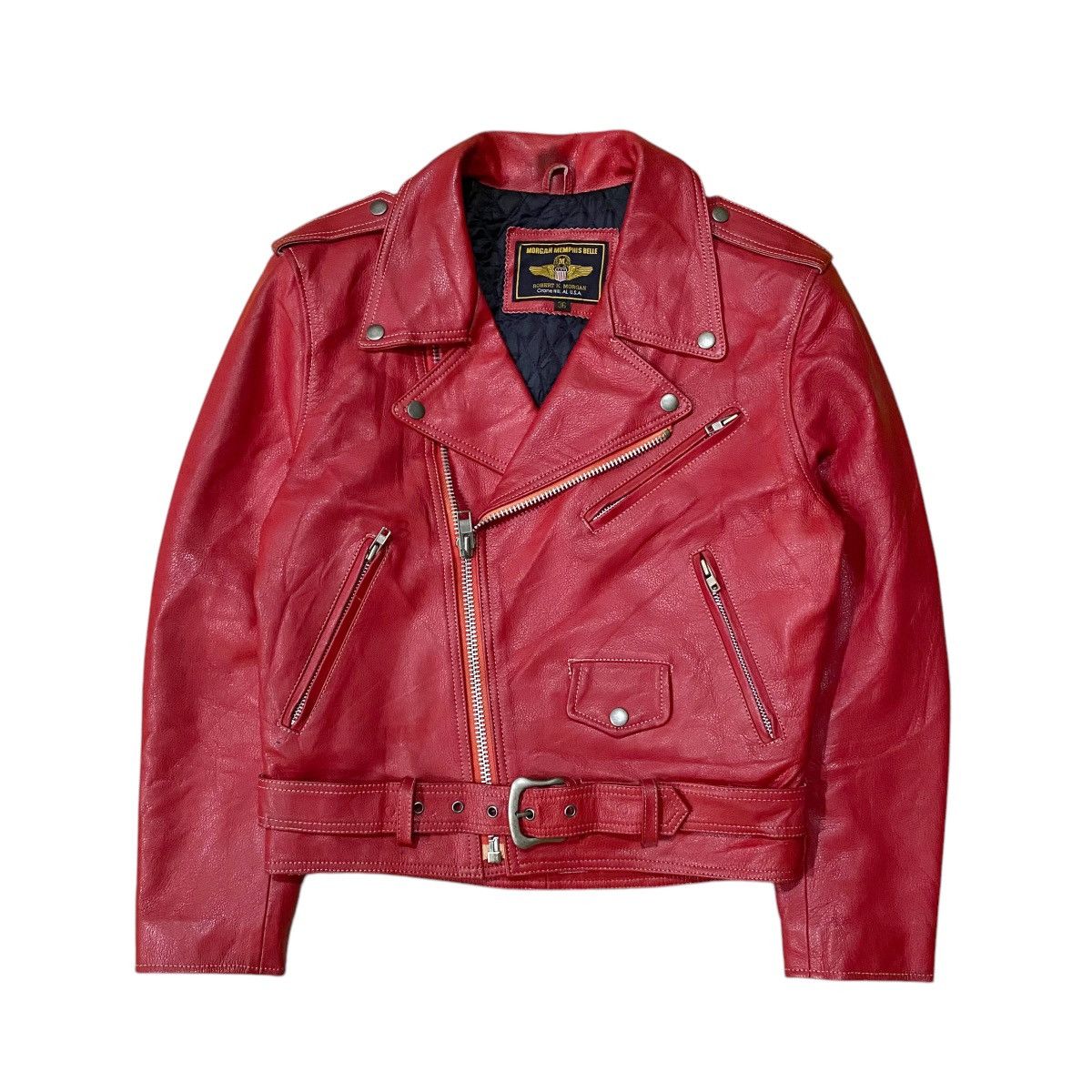 Genuine Leather 🔥Morgan Memphis Belle double collar biker jacket Size US M / EU 48-50 / 2 - 1 Thumbnail