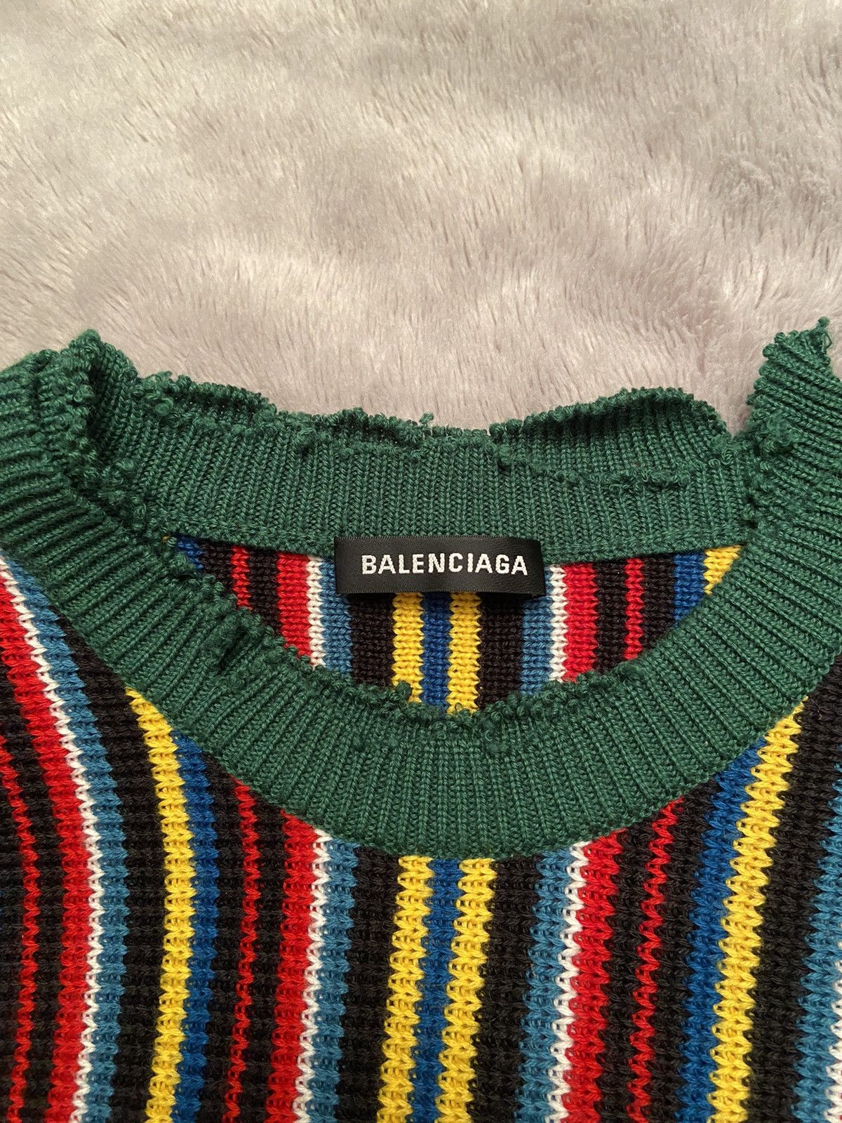 Balenciaga Balenciaga Multicolor Stripe Sweater Size US XL / EU 56 / 4 - 2 Thumbnail