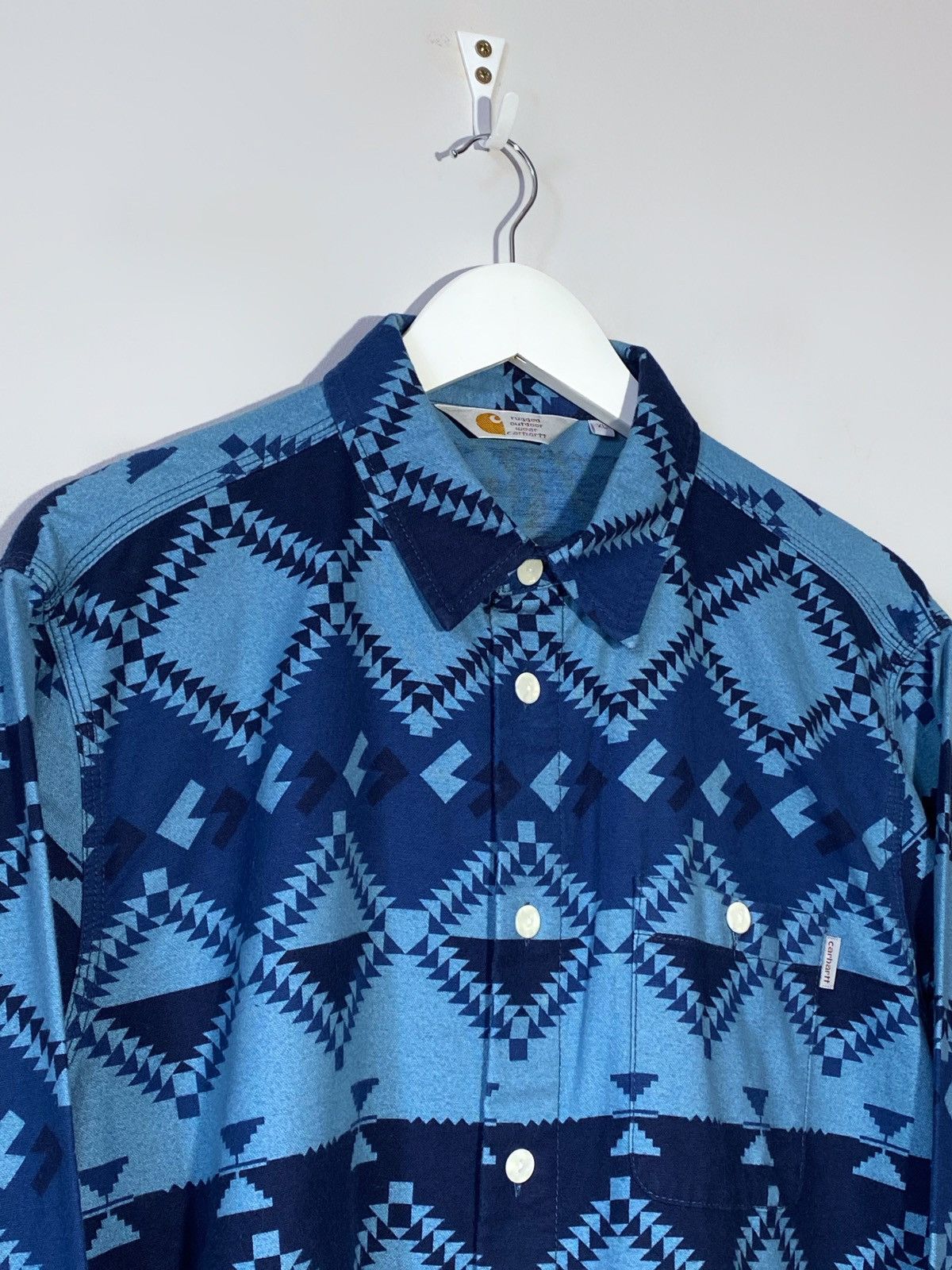Carhartt Carhartt geometry pattern all overprint long sleeve shirt Size US XL / EU 56 / 4 - 4 Thumbnail