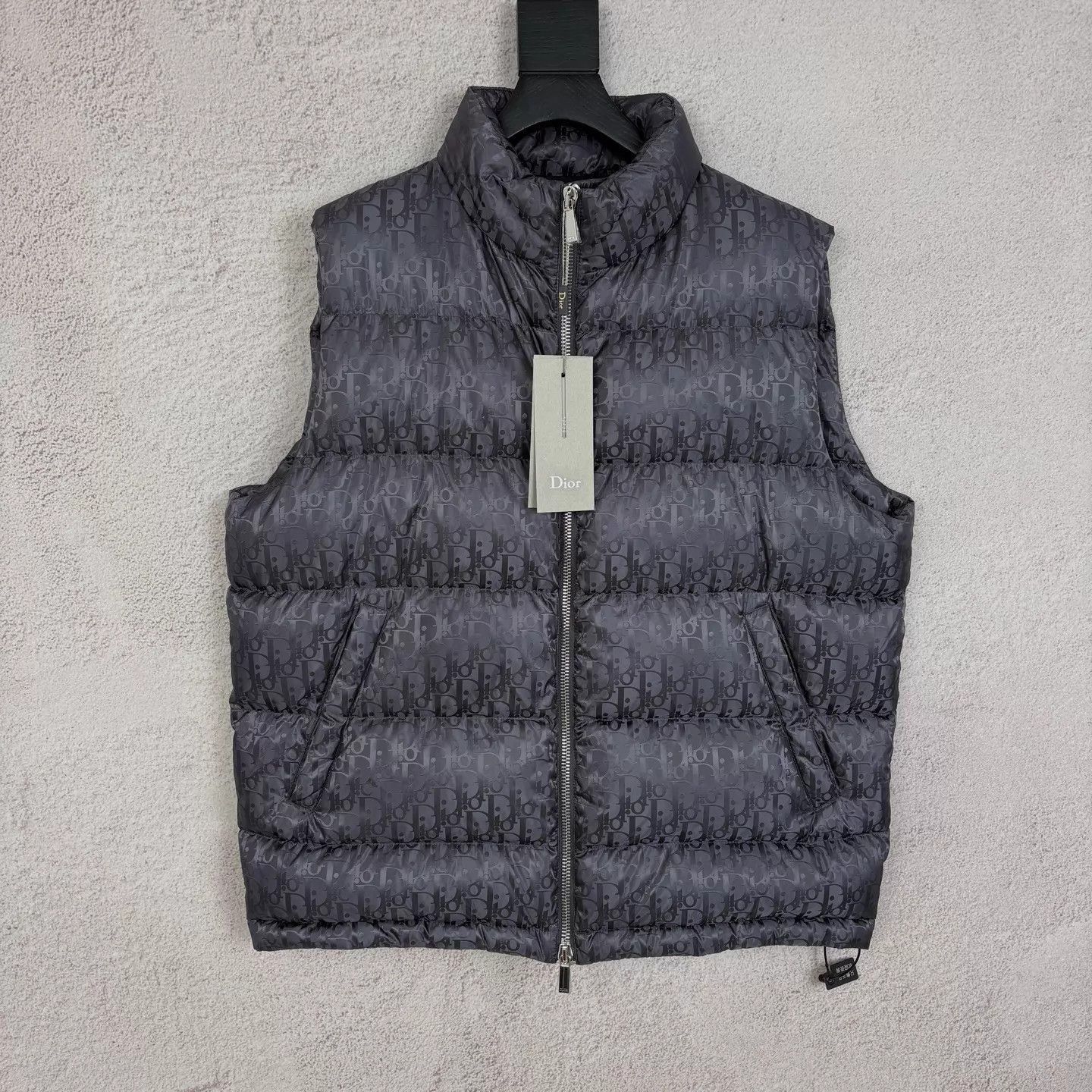 Dior Gray Puffer Vest with Pattern - Size L Size US L / EU 52-54 / 3 - 1 Thumbnail
