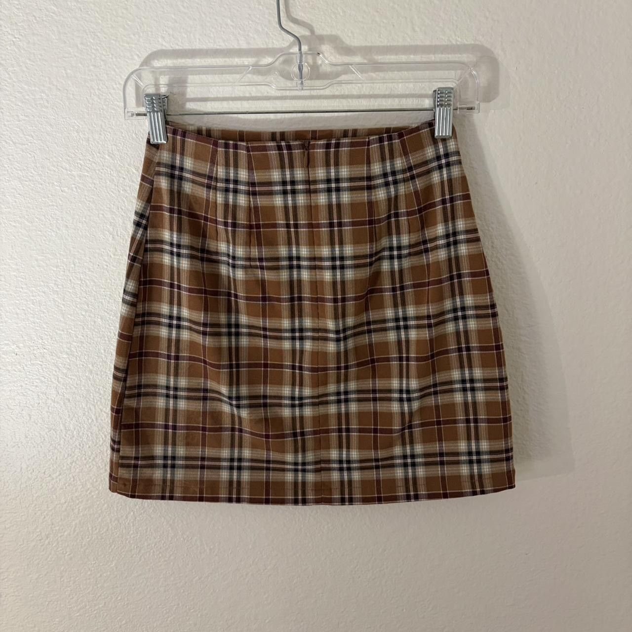 Brandy Melville brandy melville plaid orange mini skirt Size 26" / US 2 / IT 38 - 2 Thumbnail