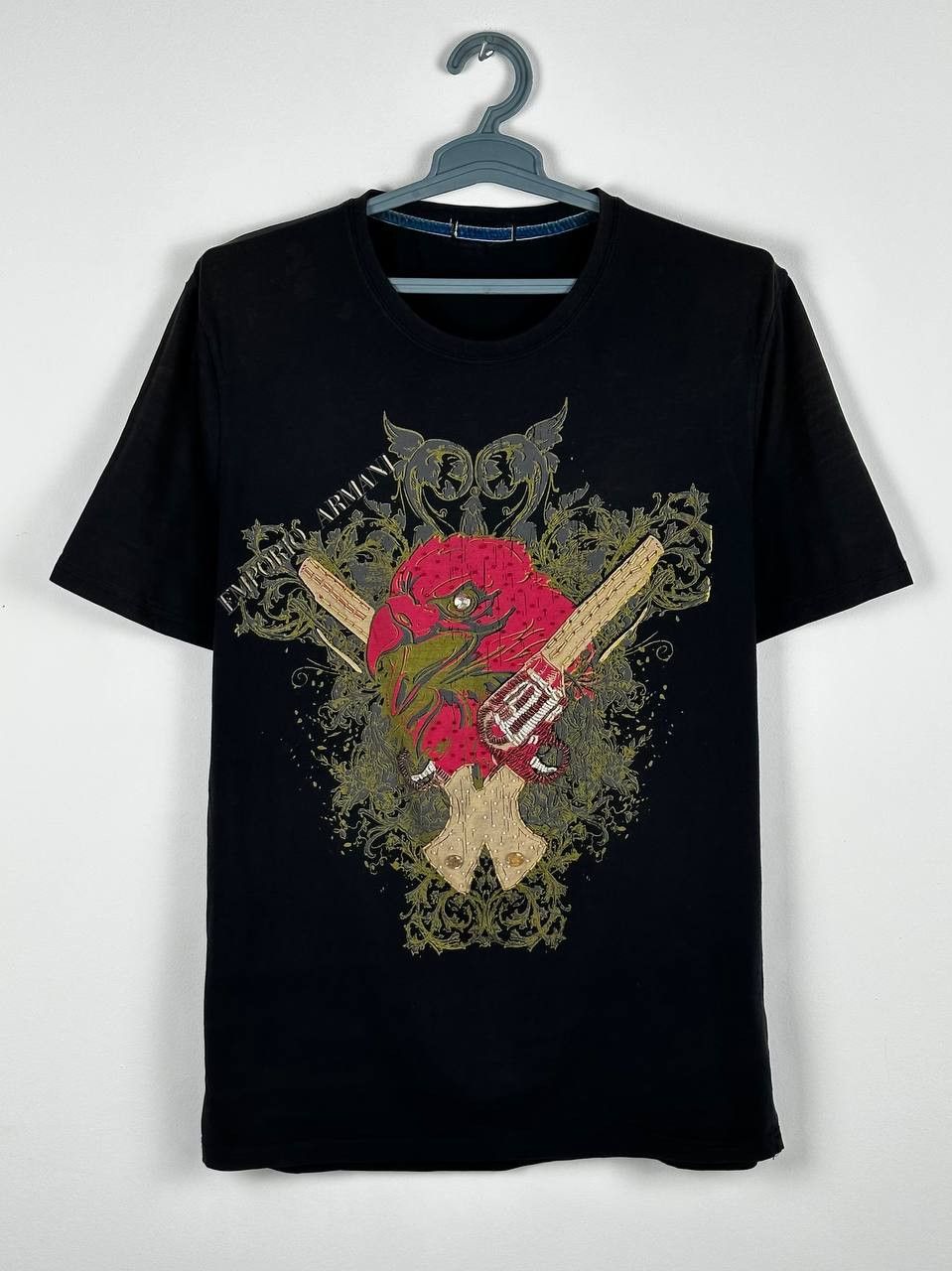 Emporio Armani Vintage Emporio Armani Revolver Y2K Distressed T Shirt Size US L / EU 52-54 / 3 - 1 Thumbnail