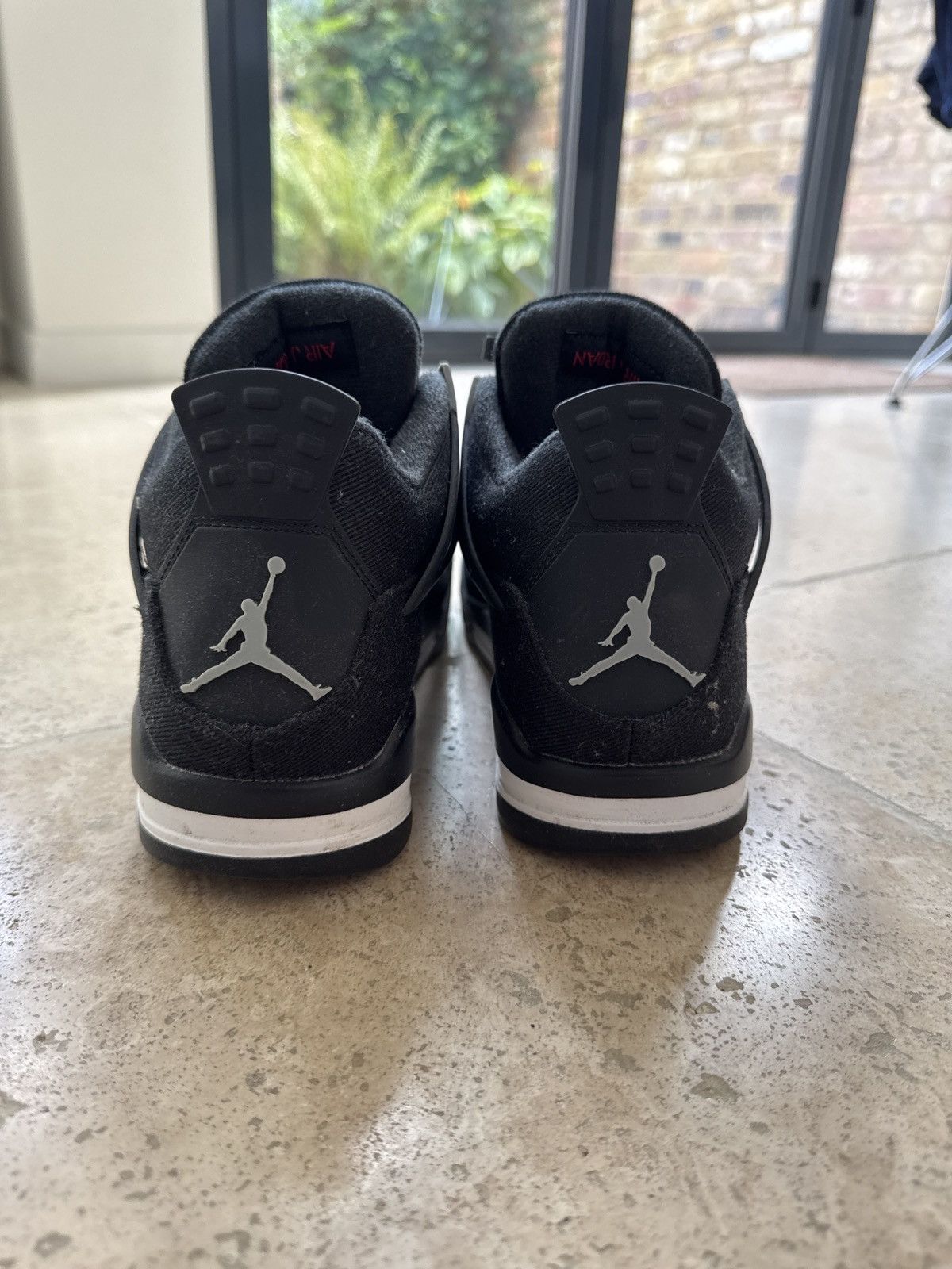 Jordan Brand Air Jordan 4 Black Canvas Sneakers Uk7 Men's Good Condition Size US 8 / EU 41 - 2 Thumbnail