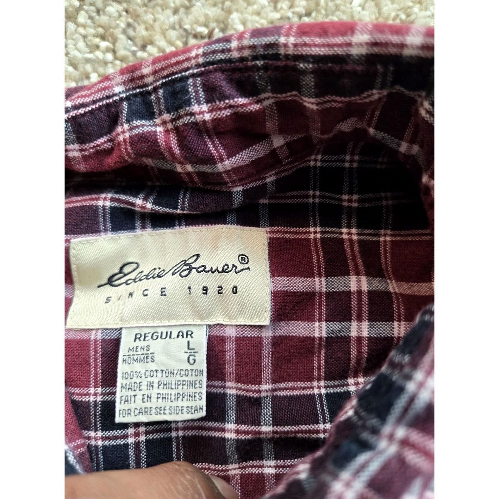 Eddie Bauer VINTAGE Eddie Bauer Shirt Mens L Red Plaid Long Sleeve Button Down Cotton Size US L / EU 52-54 / 3 - 4 Thumbnail